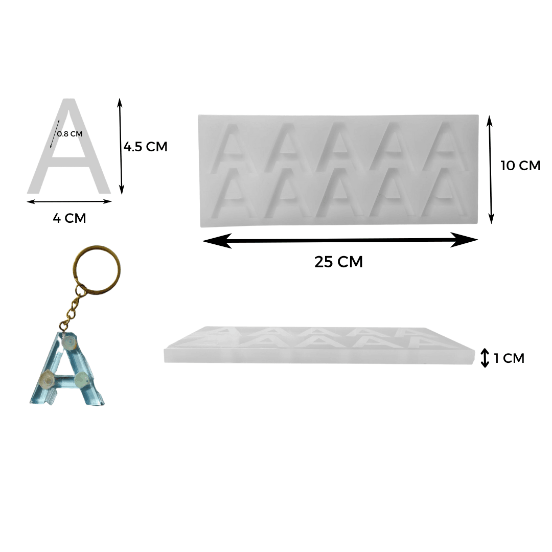 Epoksi 10'Lu A Harf Anahtarlık Silikon Kalıbı
