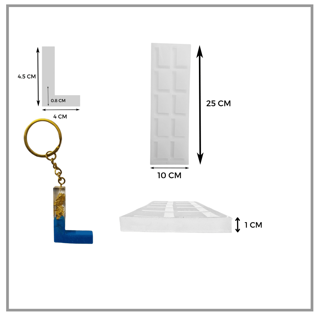 Epoksi 10'Lu L Harf Anahtarlık Silikon Kalıbı