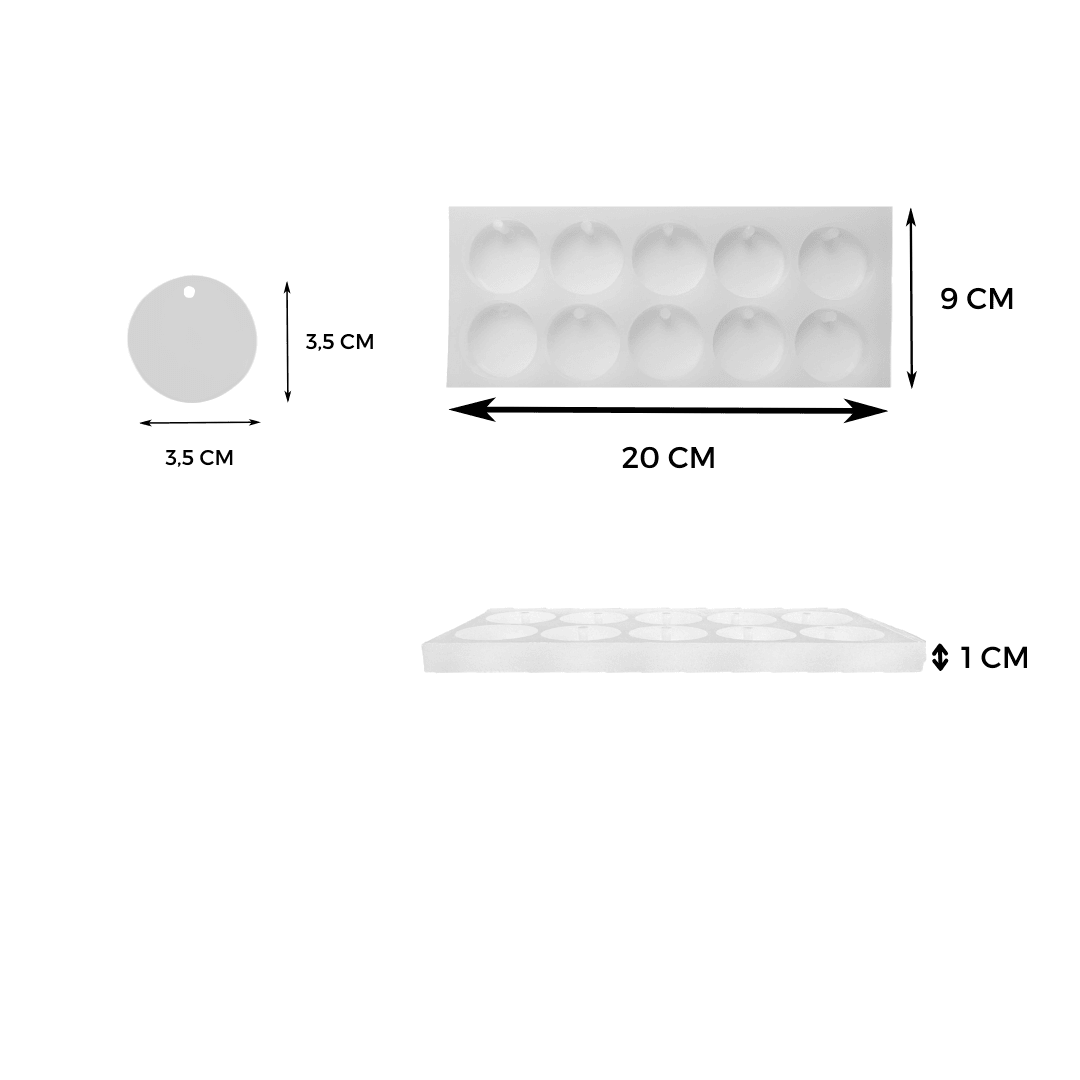 Epoksi 3.5 Cm Daire Anahtarlık Silikon Kalıbı