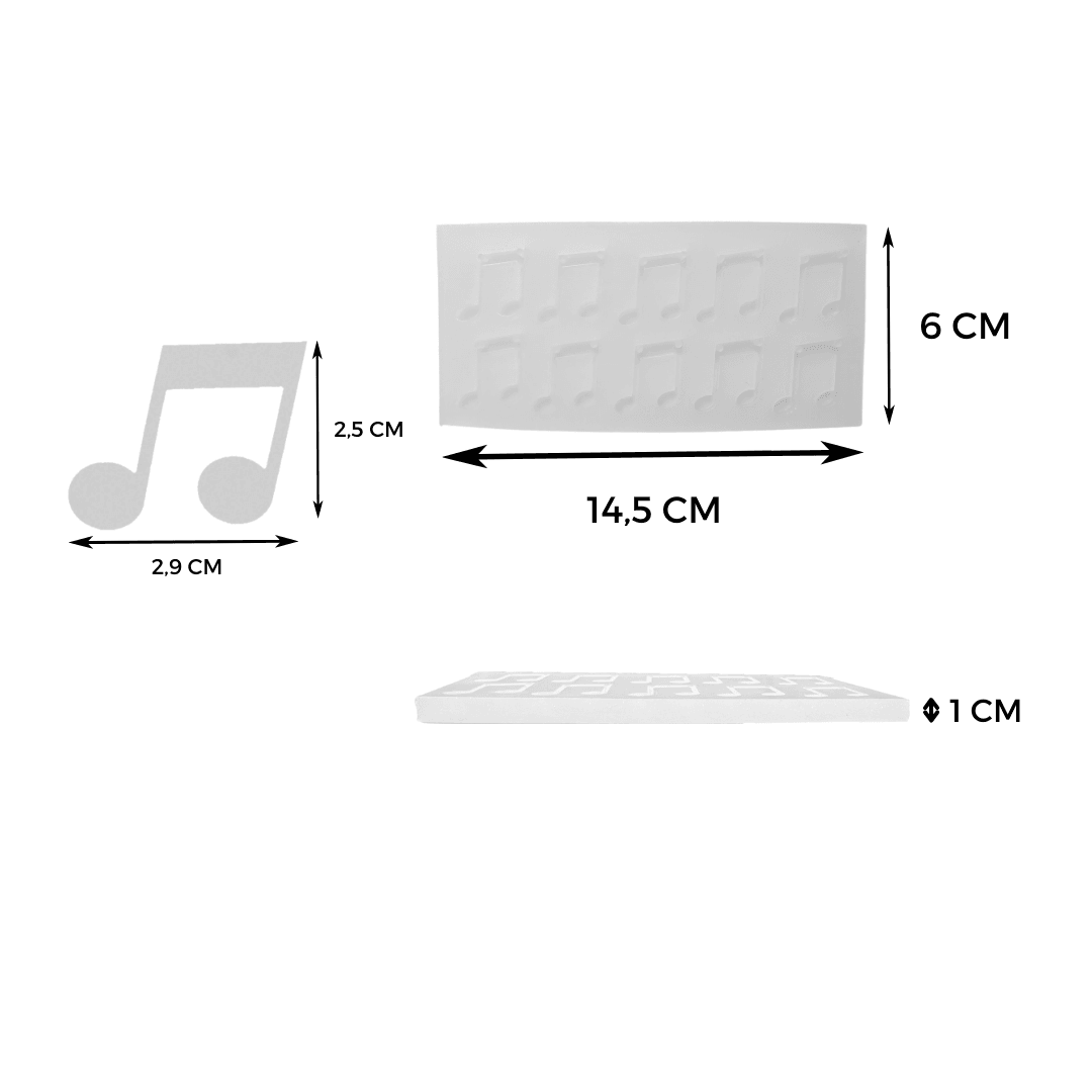 Epoksi 10'Lu Müzik Notası Silikon Kalıp