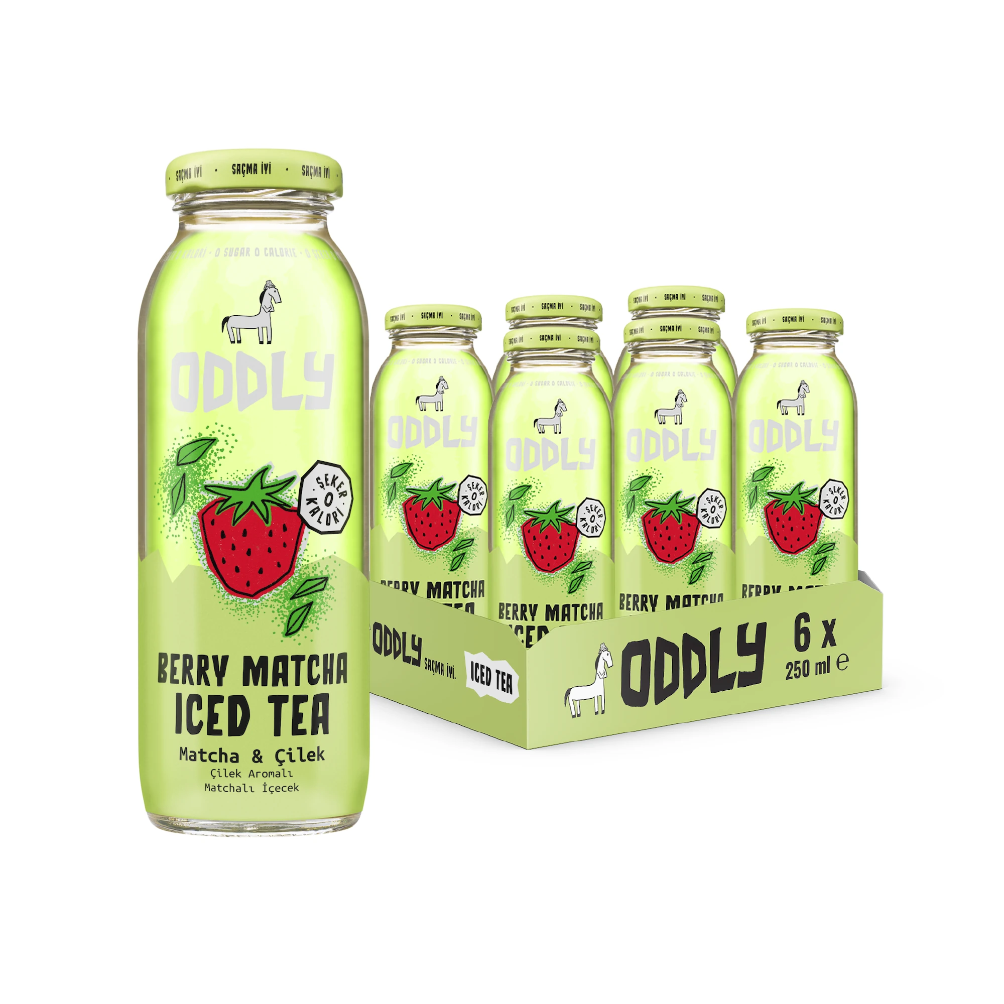 ODDLY BERRY MATCHA SOĞUK ÇAY CAM MATCHA ÇİLEK - 0 ŞEKER & 0 KALORİ 250 ML X 6 ADET