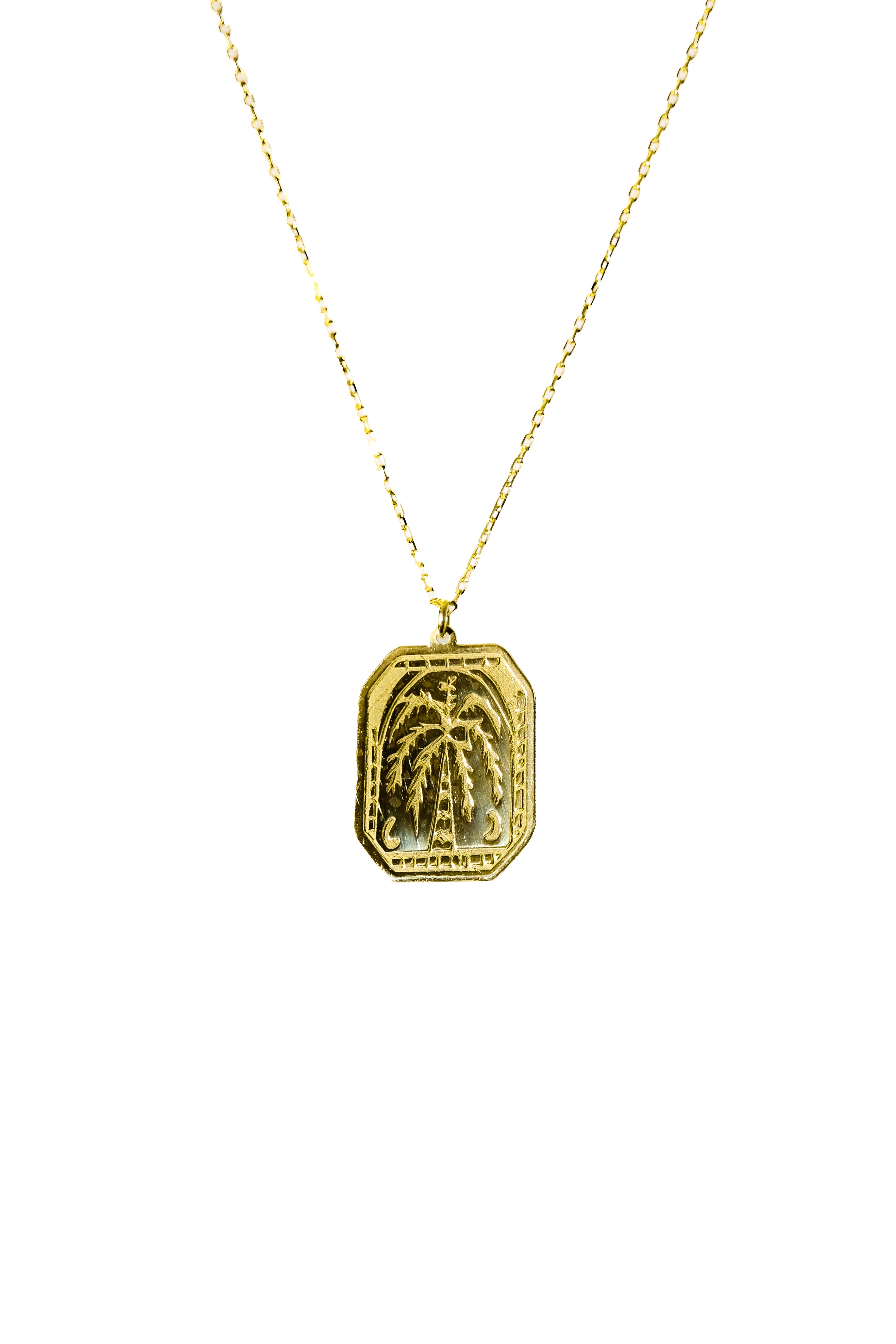 Tropikal Palmiye Kolye - Gold