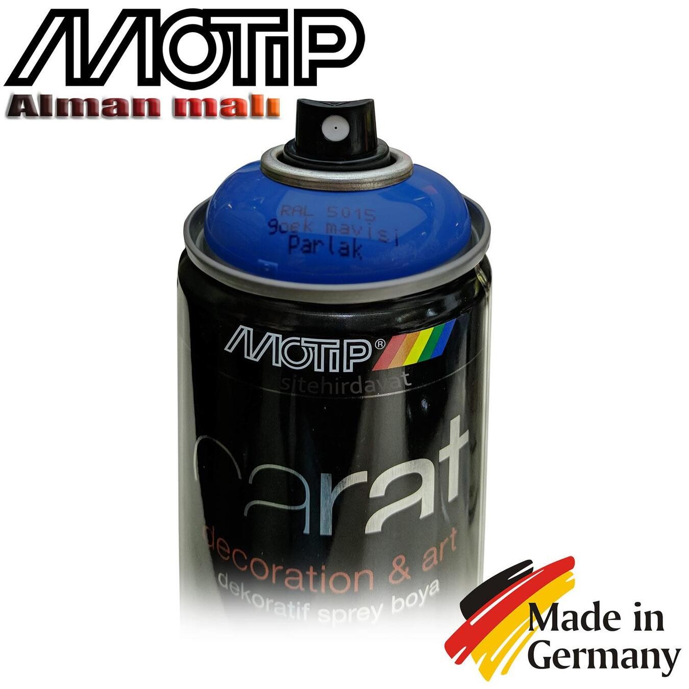 Motip Carat Ral 5015 Sprey Boya 400ml - Parlak Gök Mavisi