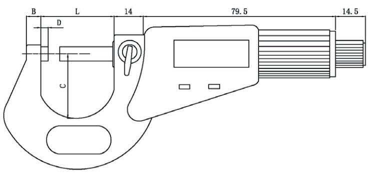 Asimeto AS-116 Dijital Dış Çap Mikrometresi 0-25mm 0.01mm Ölçek