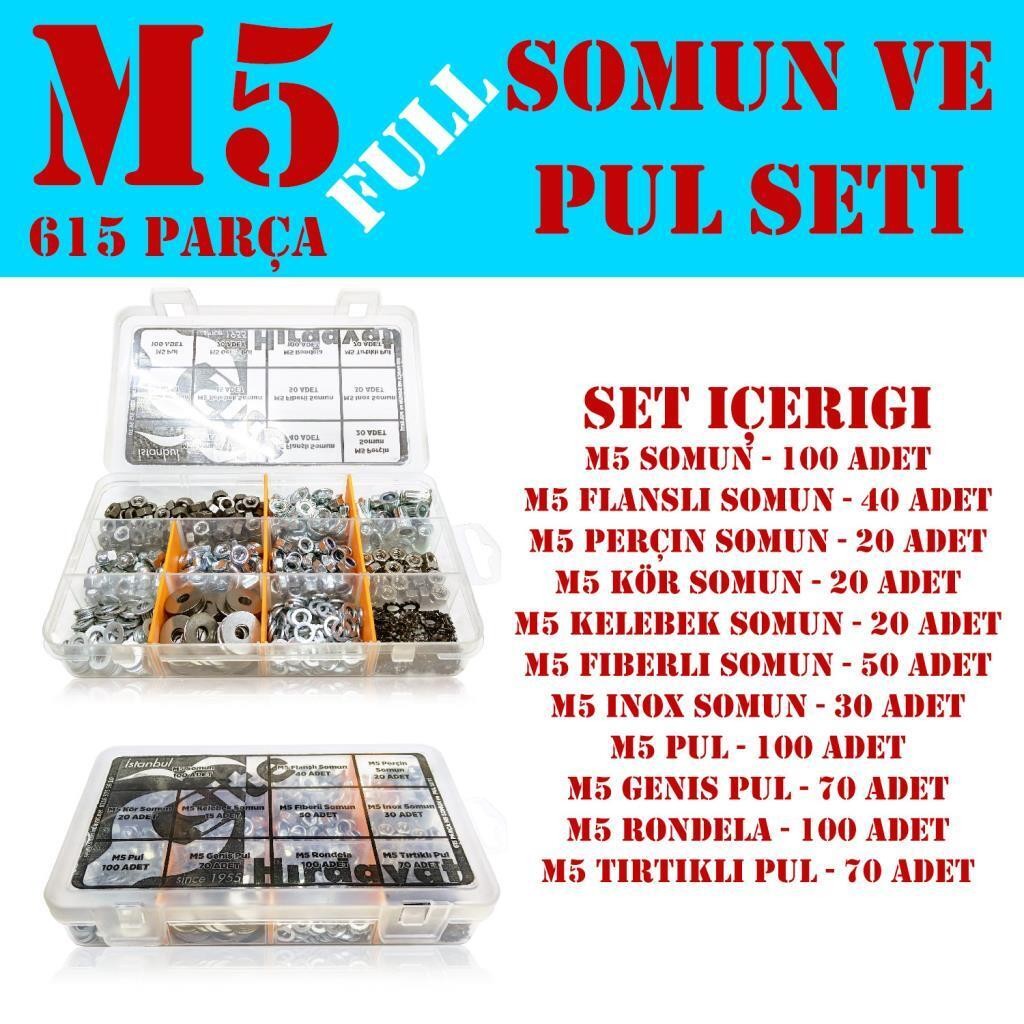 615 Parça M5 Somun Seti