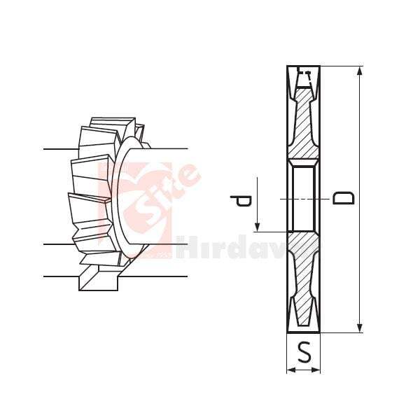 ZPS-FN Kanal Freze 50x5mm 16 Göbek DIN 138