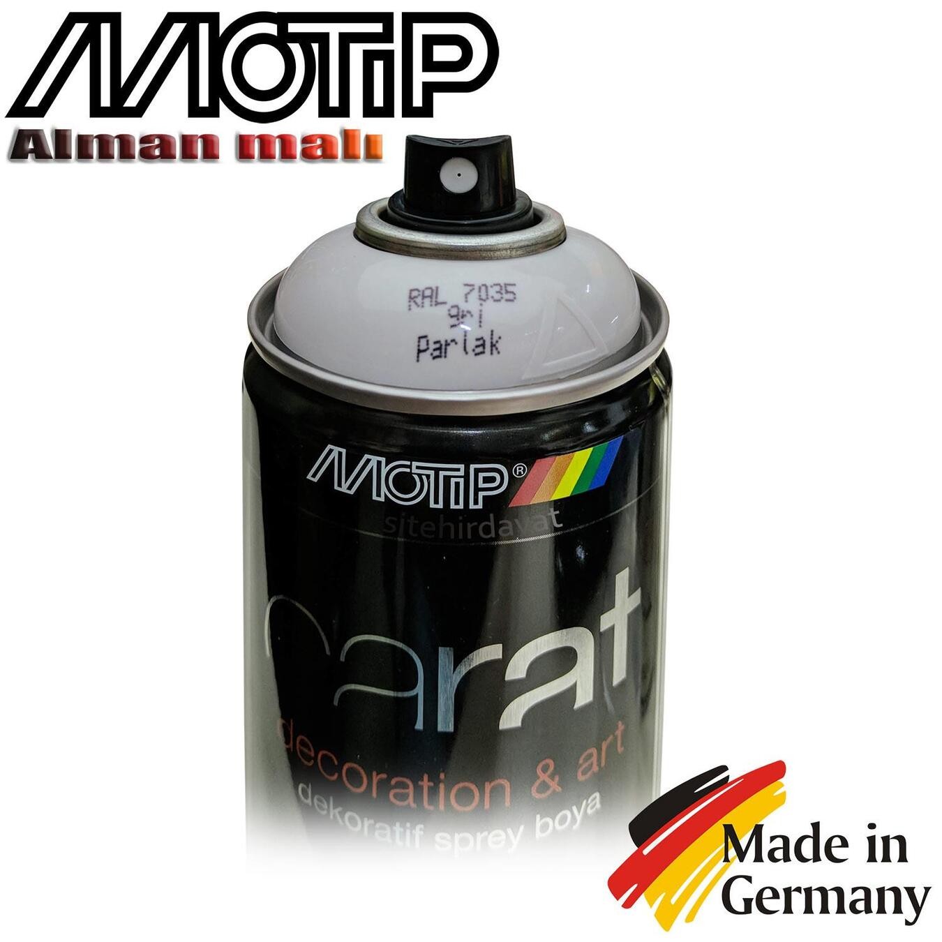 Motip Carat Ral 7035 Sprey Boya 400ml - Parlak Gri