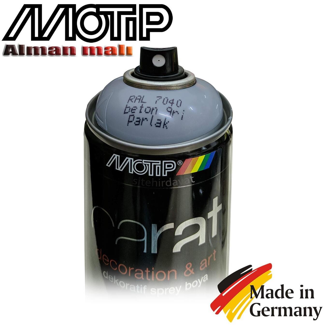 Motip Carat Ral 7040 Sprey Boya 400ml - Parlak Beton Gri