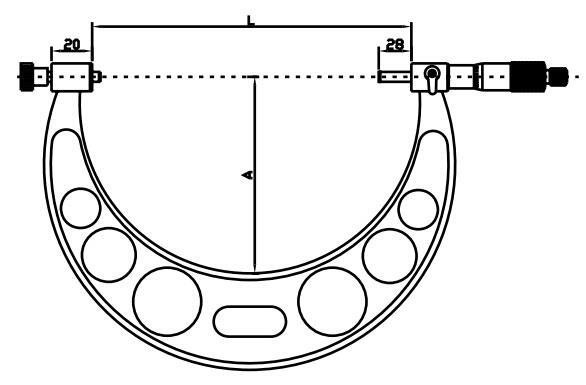 Asimeto AS-111 Değiştirilebilir Çubuklu Mekanik Dışçap Mikrometresi 300-400mm