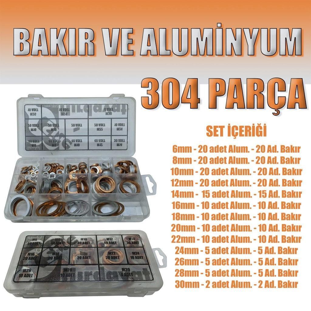 304 Parça Bakır ve Aluminyum Pul Seti
