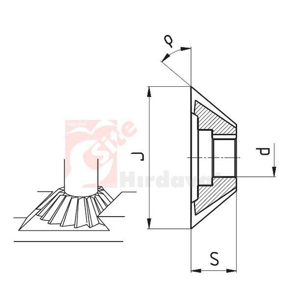 ZPS-FN Konik Alın Freze 60° 50mm DIN 842