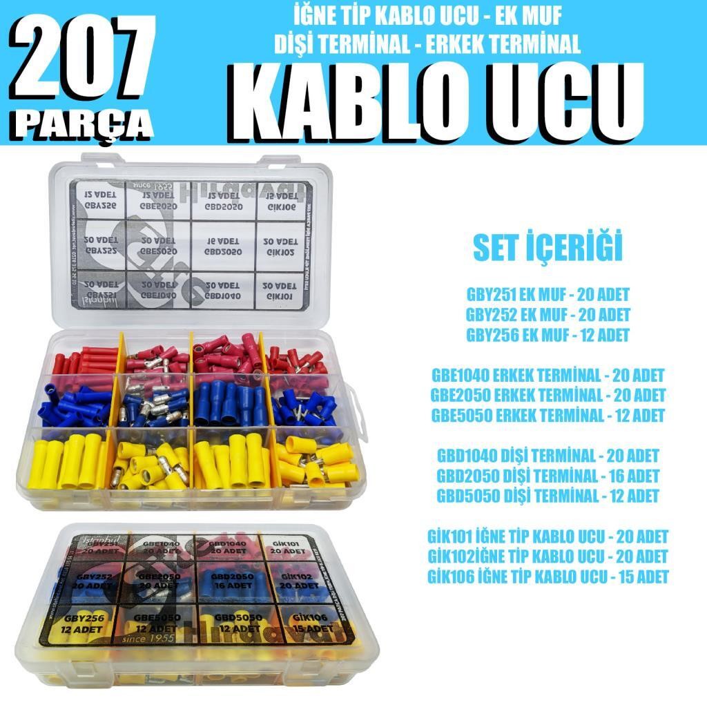 207 Parça Dişi Terminal İğne Seti