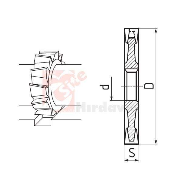 ZPS-FN Kanal Freze 125x12mm 32 Göbek DIN 138