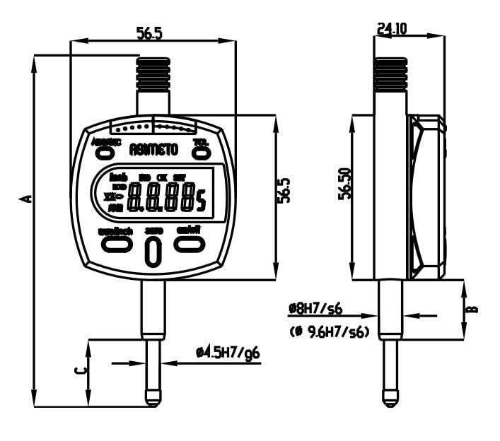 Asimeto AS-405 Dijital Komparatör Saati 0-25mm