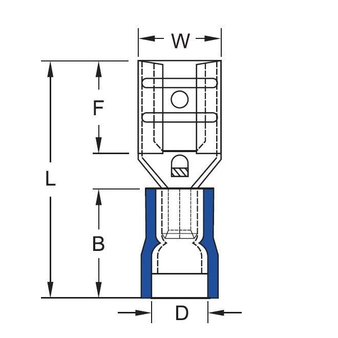 GFD2638 Dişi Faston İzoleli Kablo Ucu 100 Adet