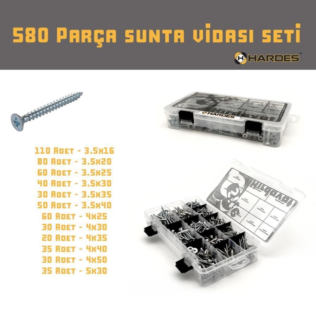 580 Parça Sunta Vidası Seti