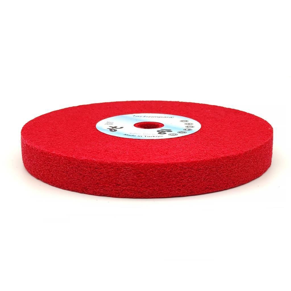 7P Kırmızı Mop Sıkıştırılmış Elyaf Polisaj Keçesi 200x25x19mm