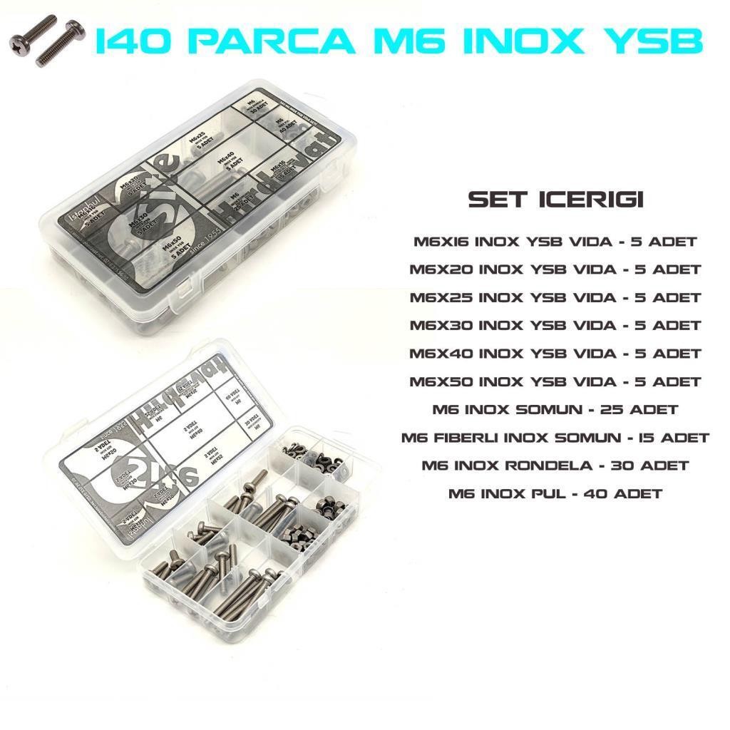 140 Parça M6 İnox YSB Vida Somun ve Pul Seti
