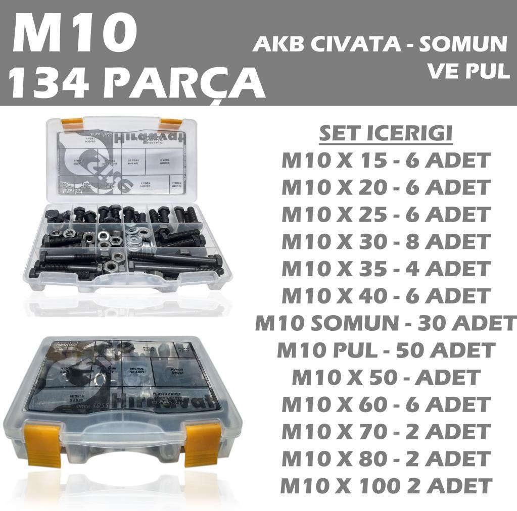 134 Parça M10 AKB Civata Seti