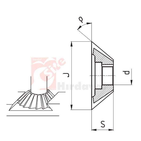 ZPS-FN Konik Alın Freze 55° 125mm DIN 842