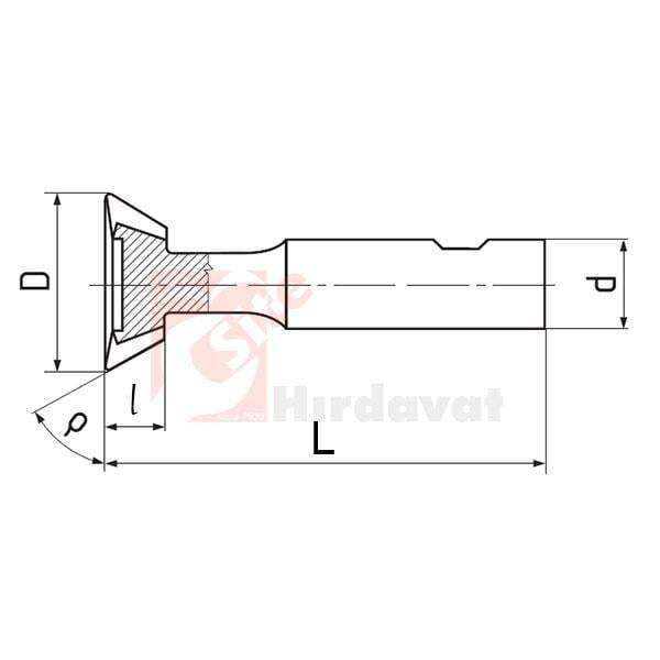 ZPS-FN Kırlangıç Freze 25mm 45° DIN 1883 A Form