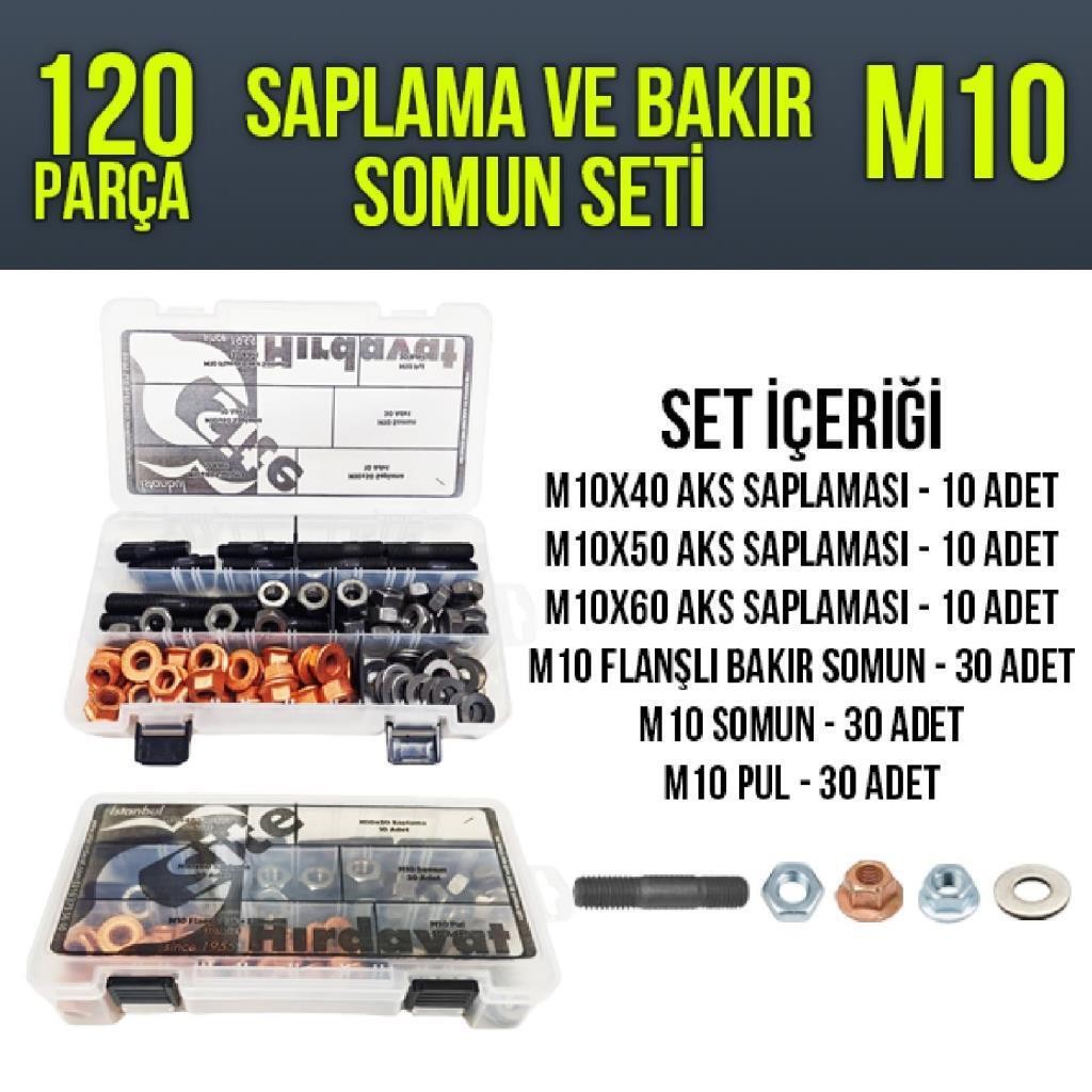 120 Parça M10 Saplama ve Bakır Somun Seti