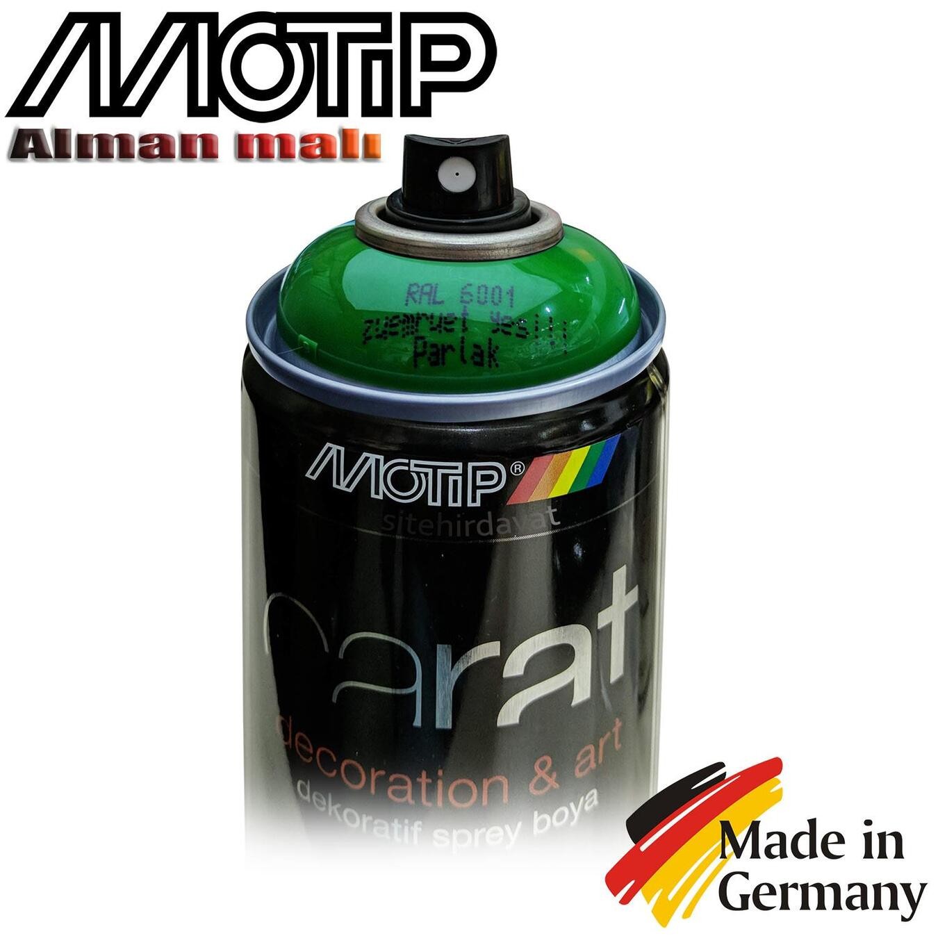 Motip Carat Ral 6001 Sprey Boya 400ml - Parlak Zümrüt Yeşili