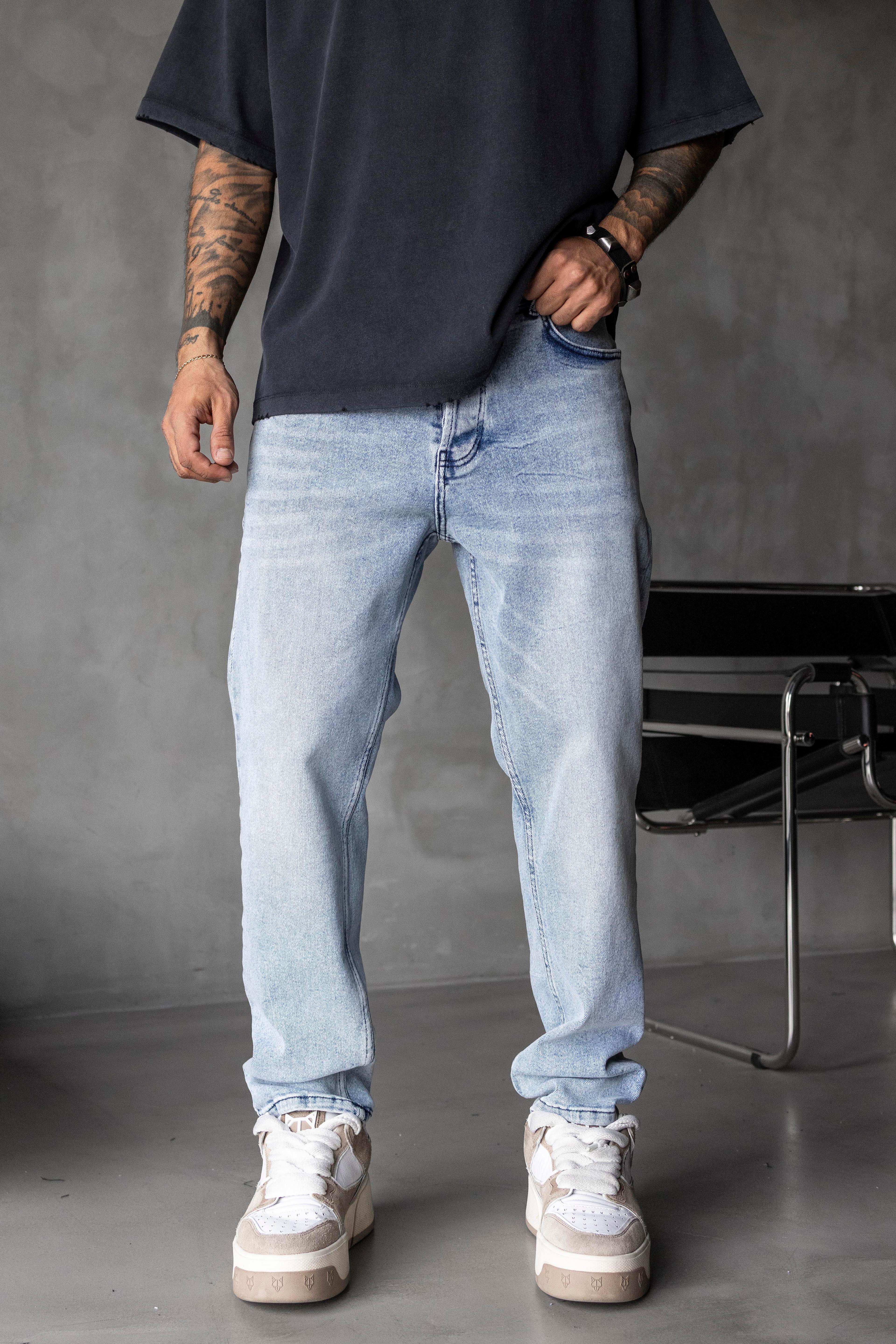 Loose Fit Açık Mavi Denim Jean