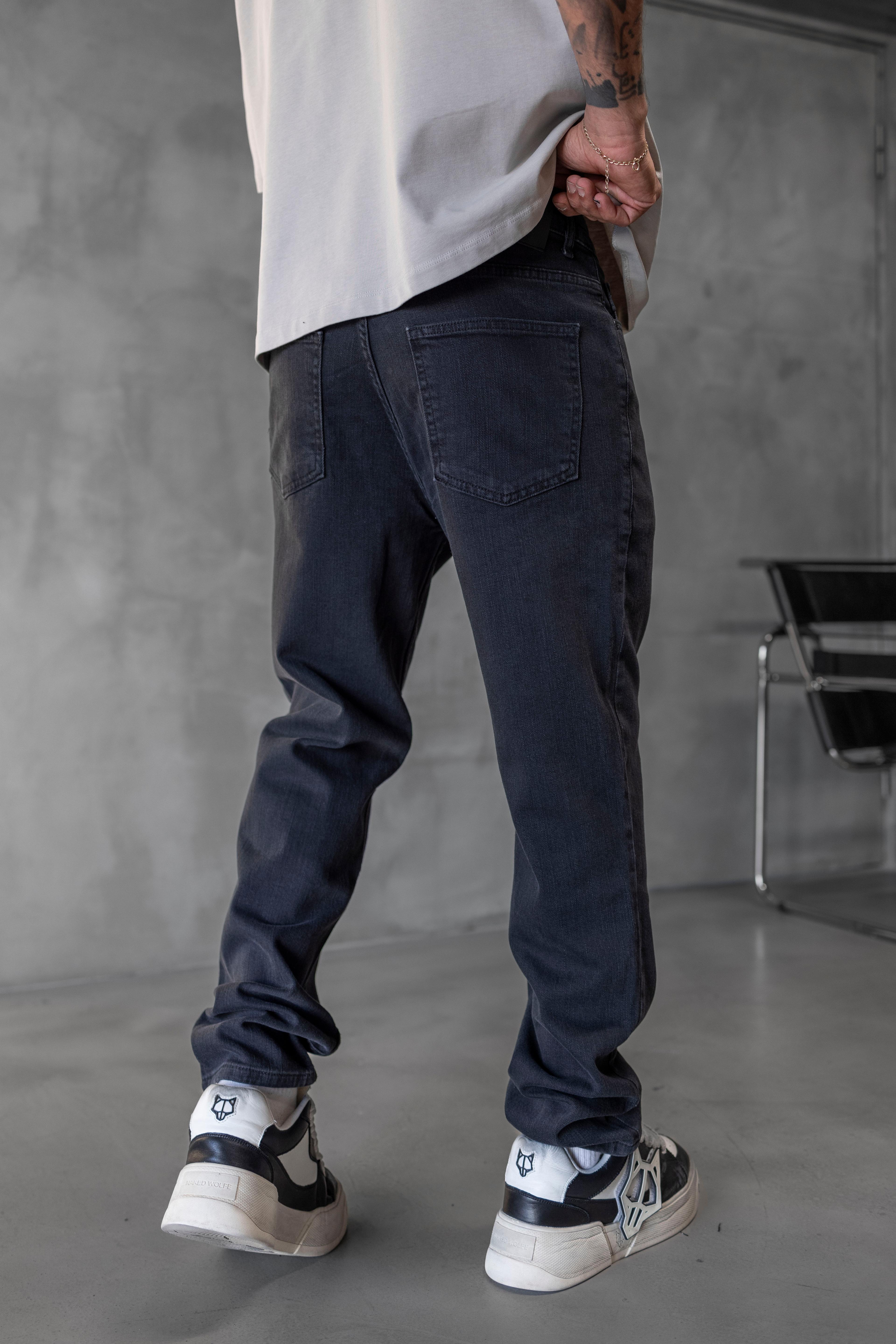 Loose Fit Açık Siyah Denim Jean