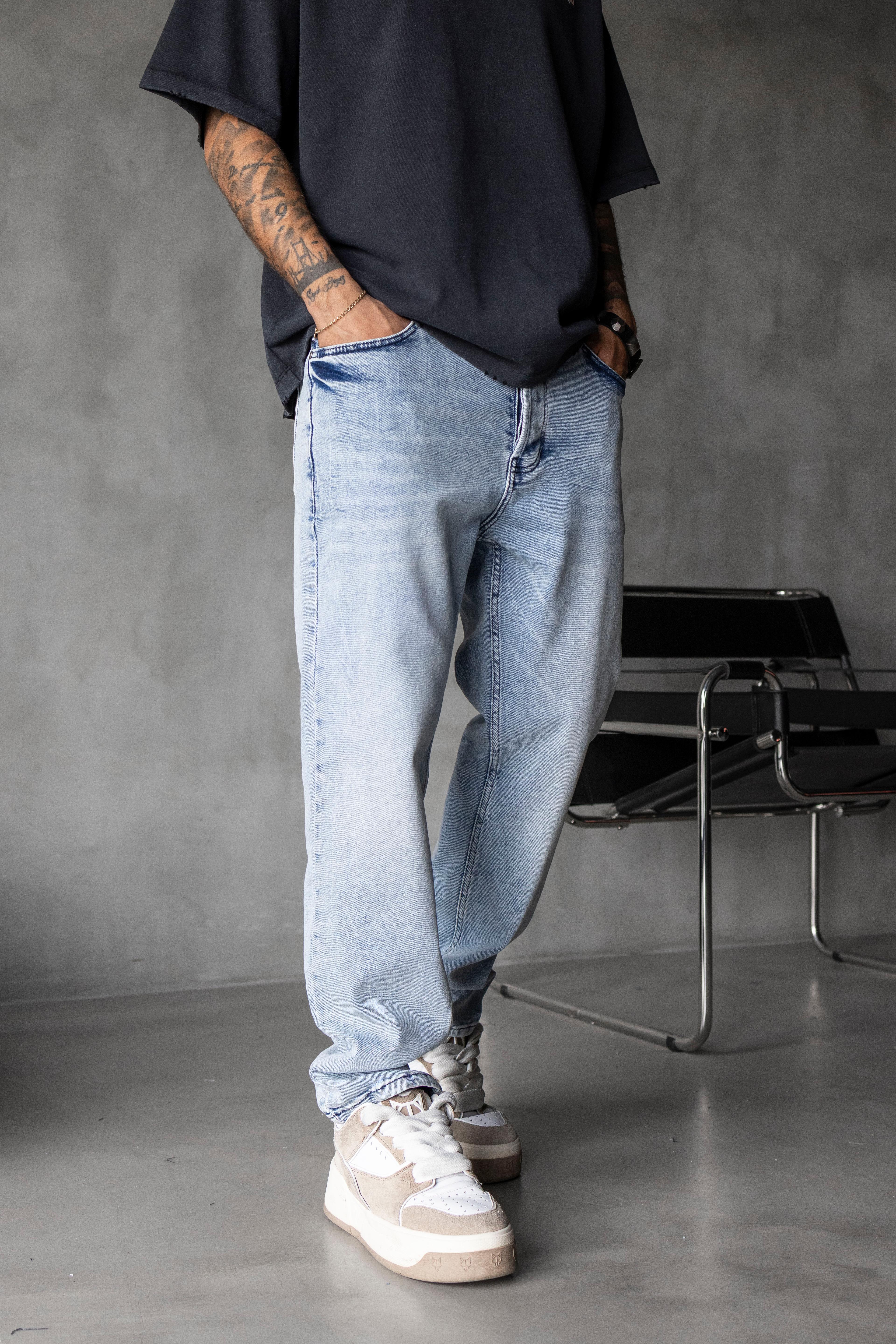 Loose Fit Açık Mavi Denim Jean