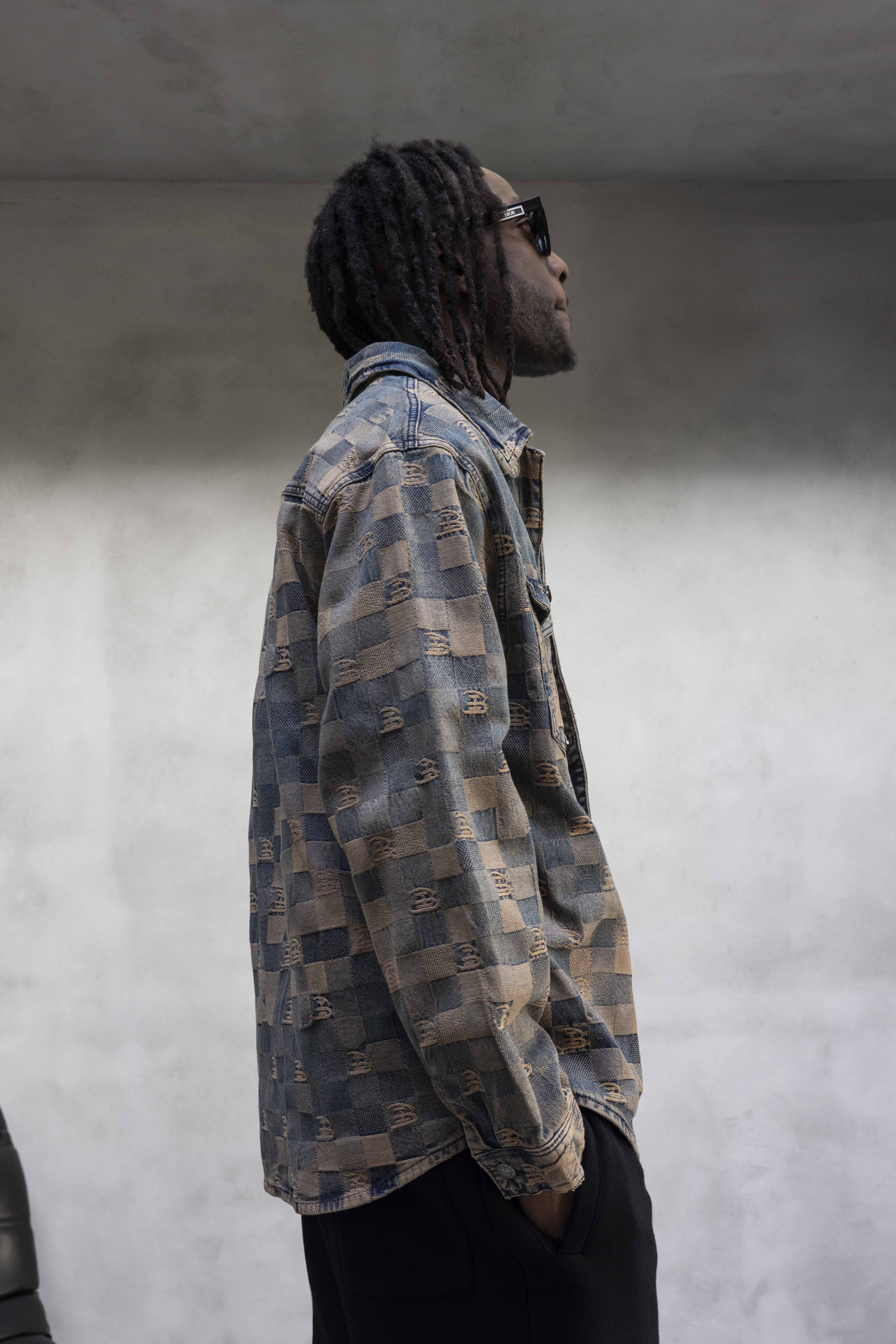 Checked Vintage Denim Jacket