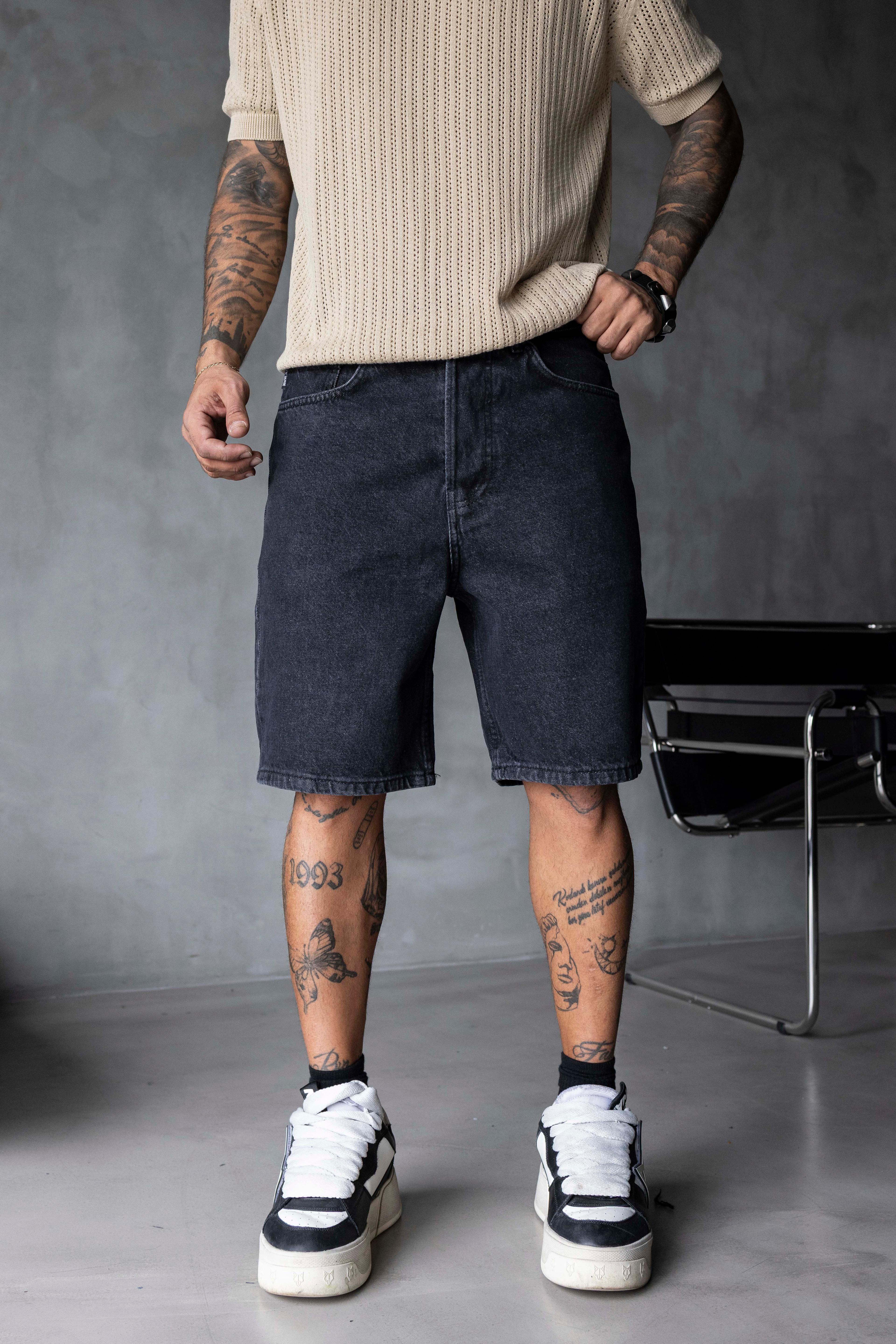 Yıkamalı Klasik Denim Şort