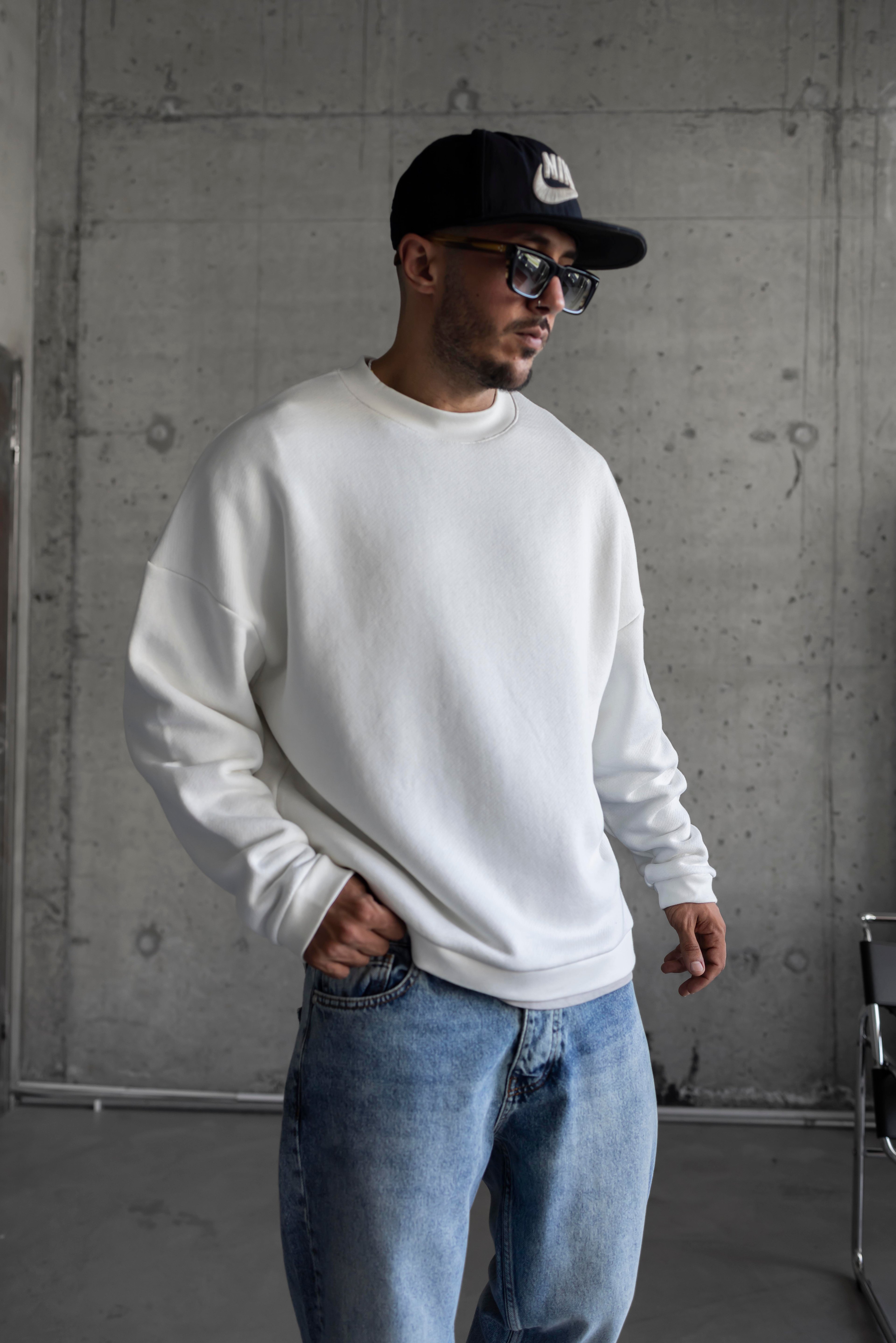 Yıkamalı Oversize Basic Sweatshirt