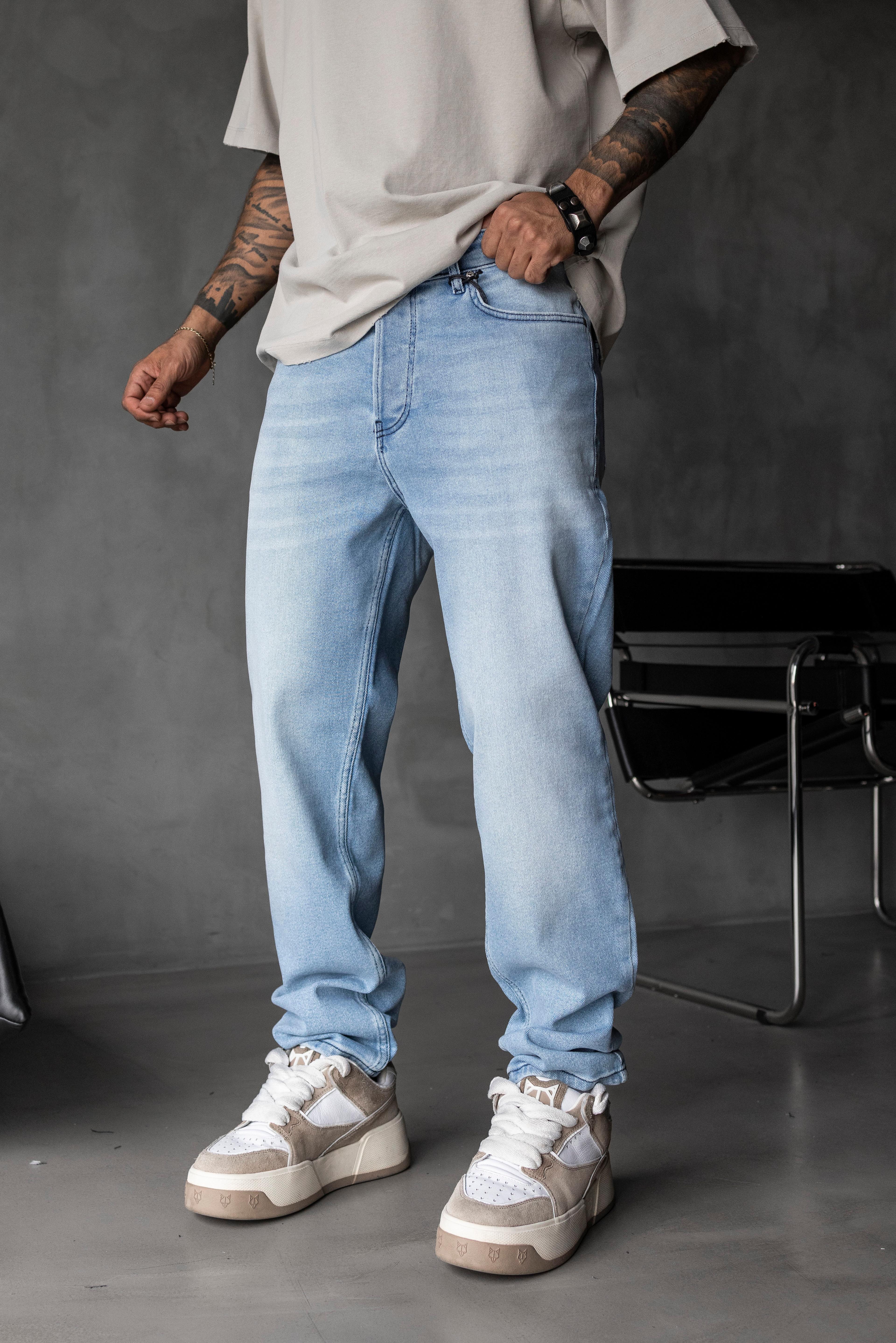 Loose Fit Açık Mavi Denim Jean