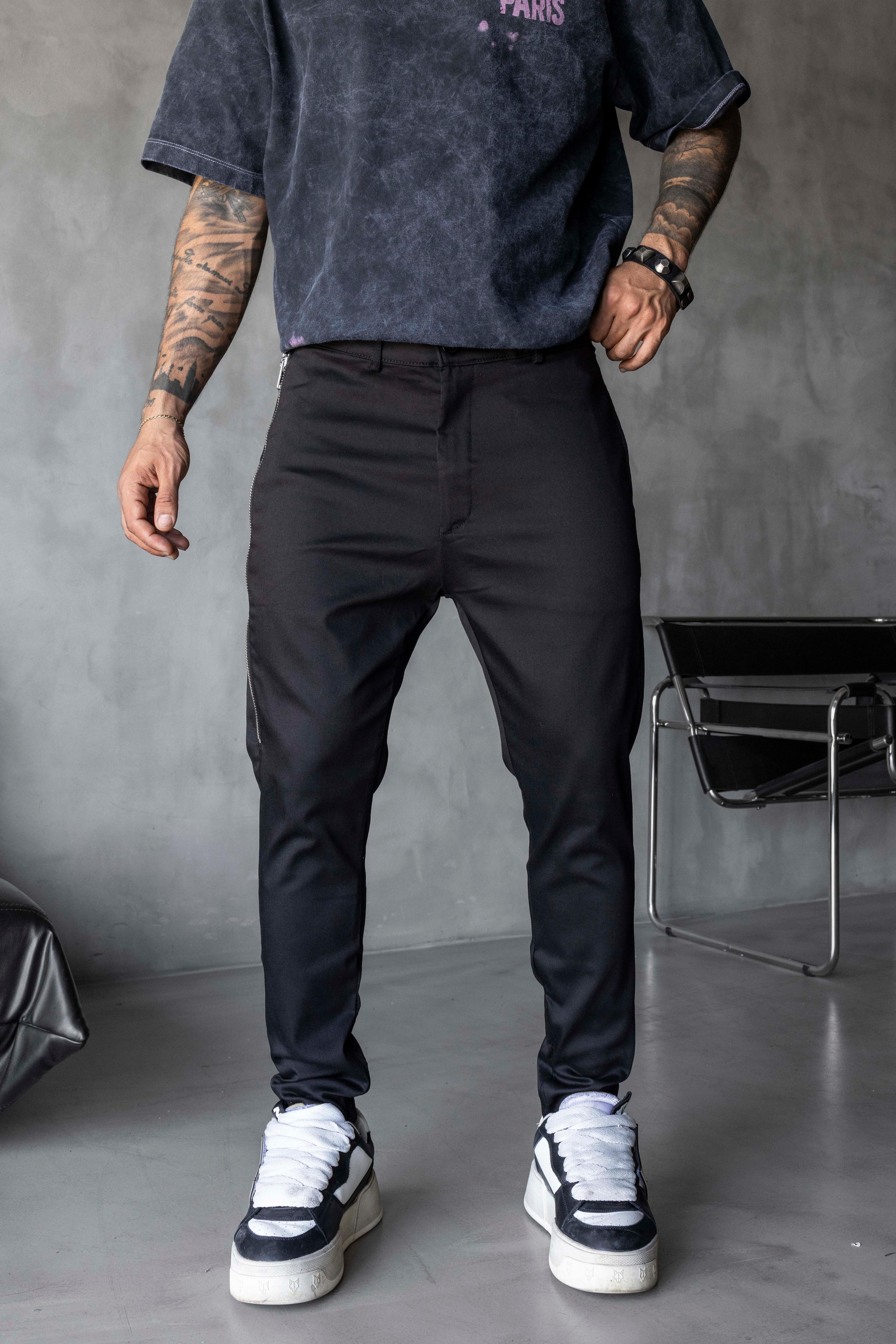 Yan Fermuar Detaylı Slim Fit Pantolon