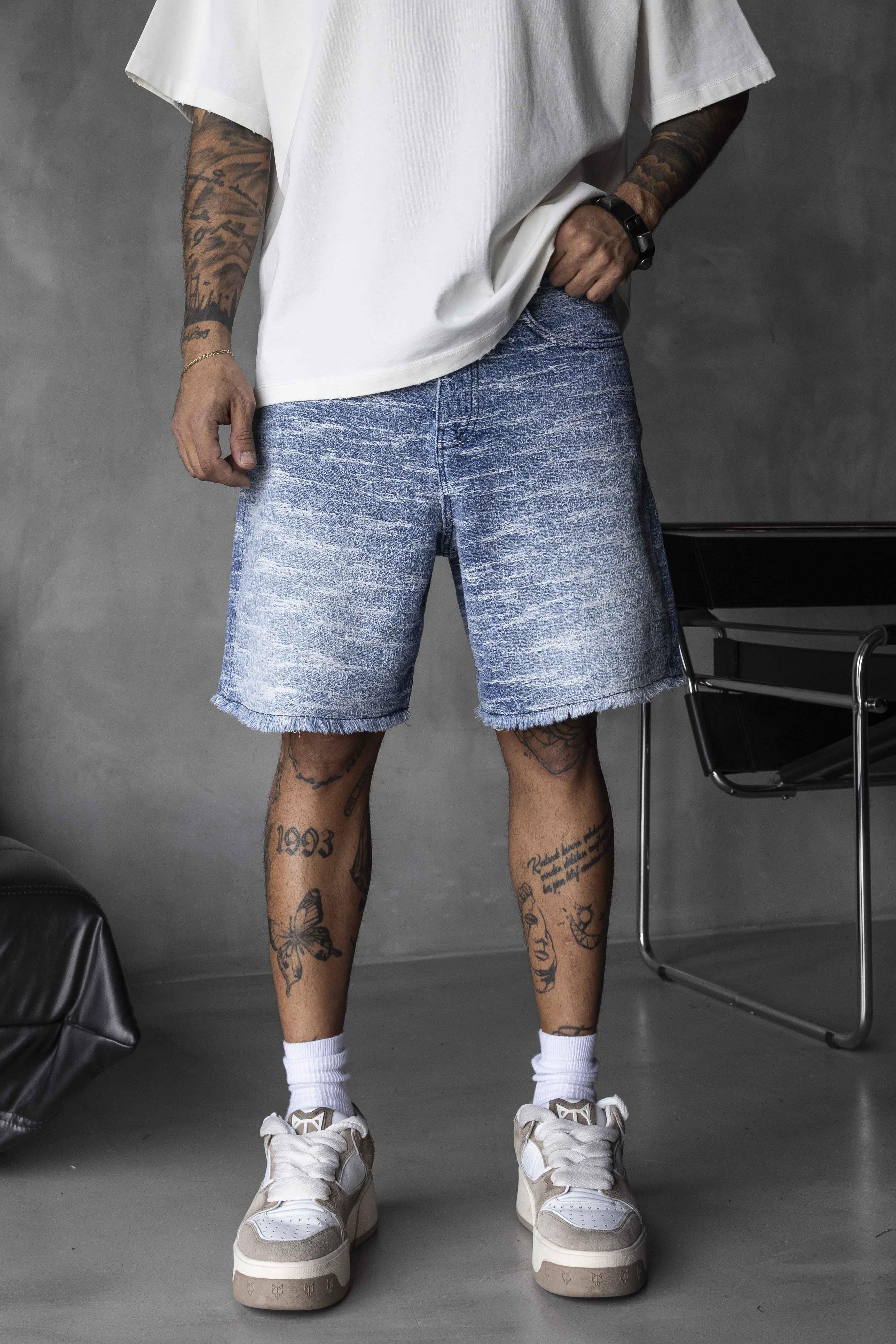 Light Washed Denim Shorts