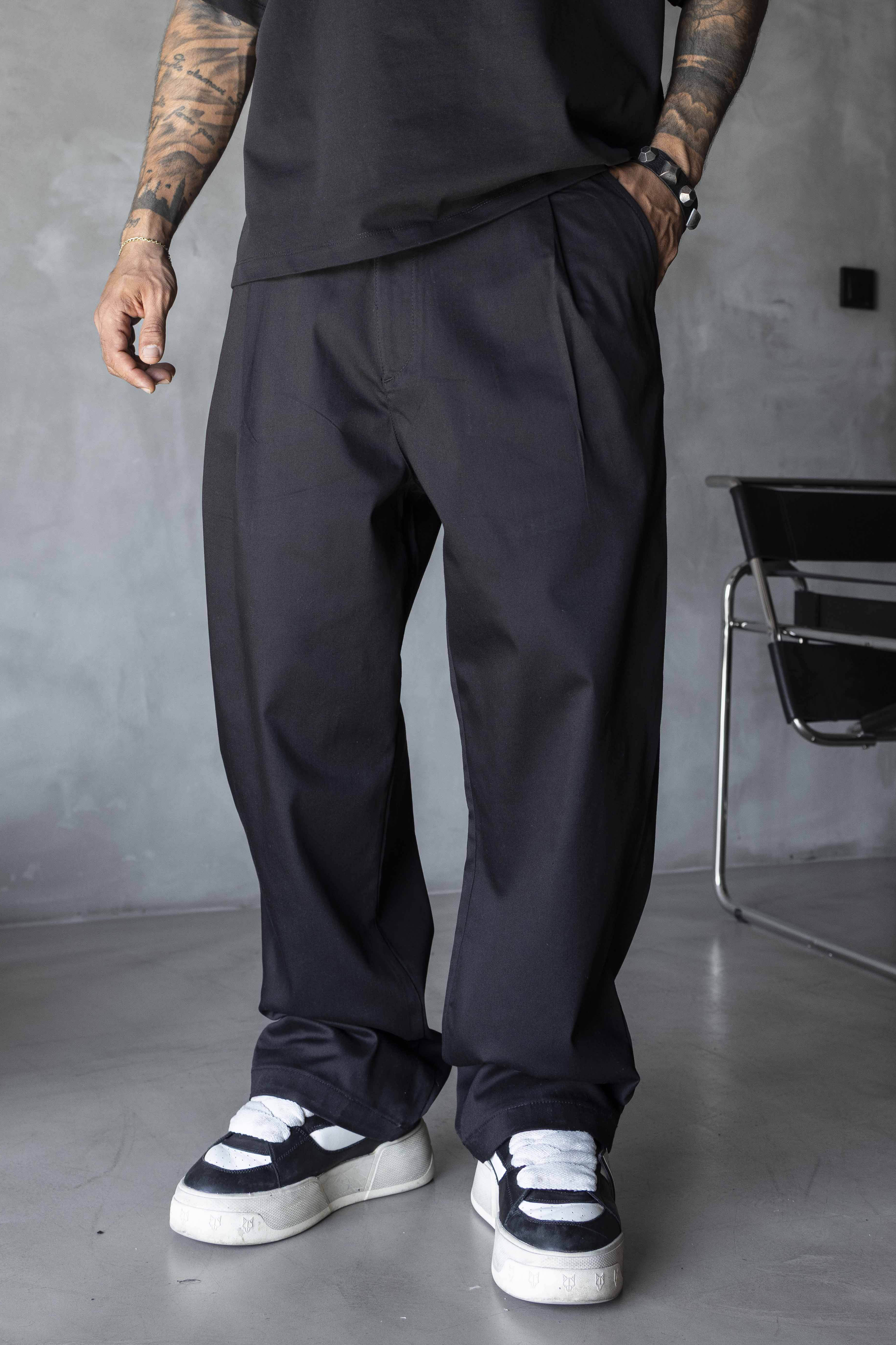 Black Relaxed Fit Trousers