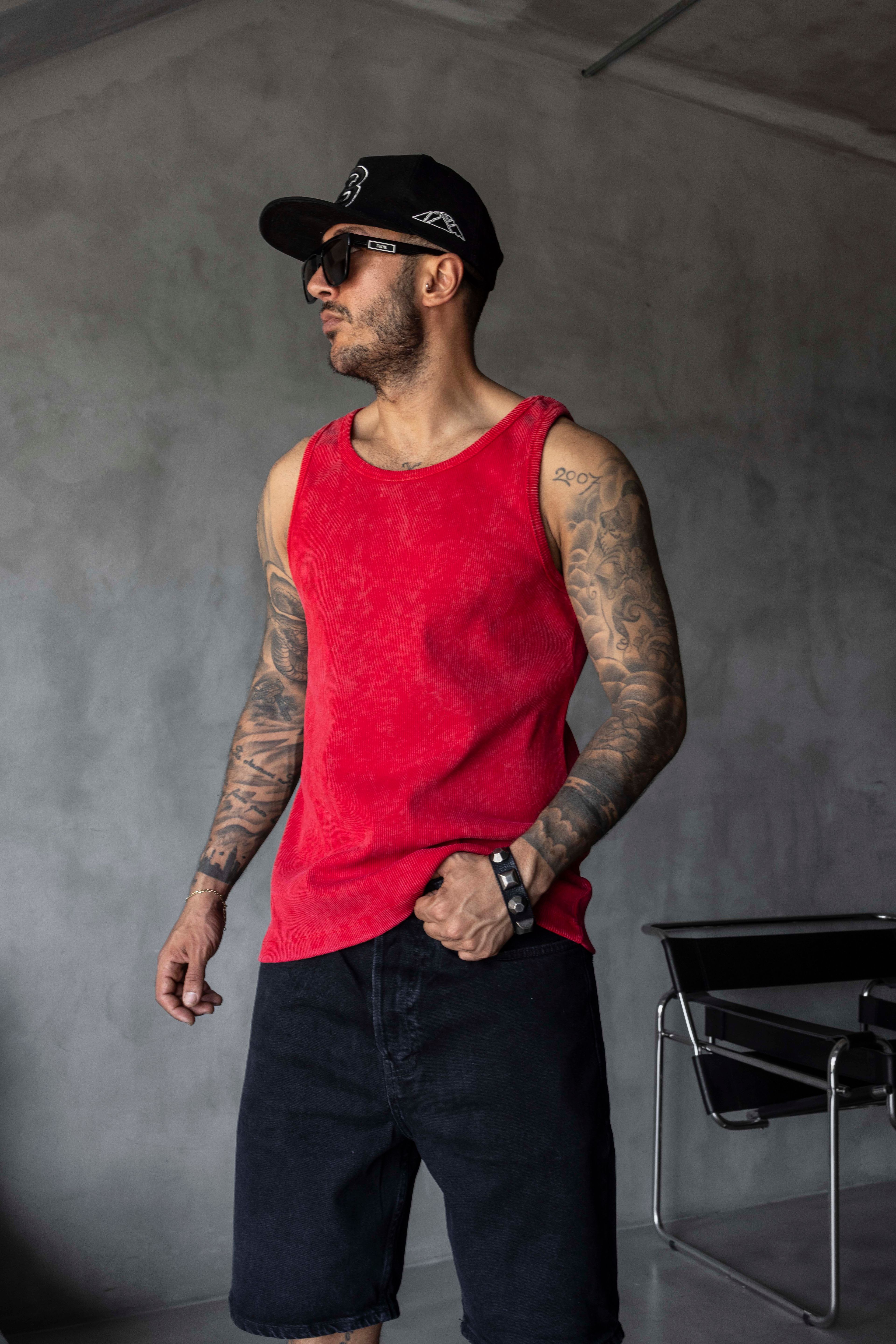 Yıkamalı Ribana Atlet – Oversize Fit