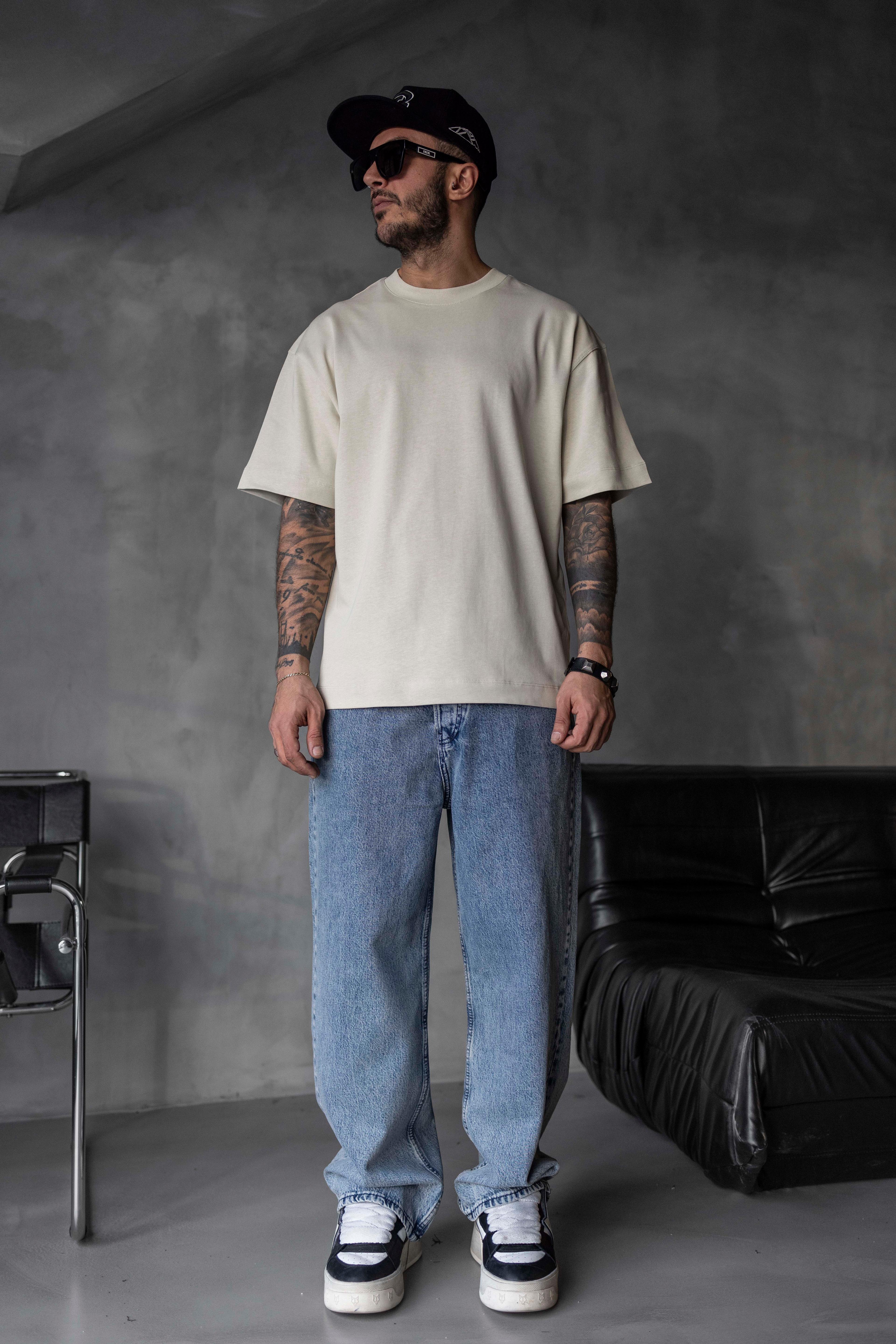 Oversize Basic Tişört – Minimal ve Şık - BEJ