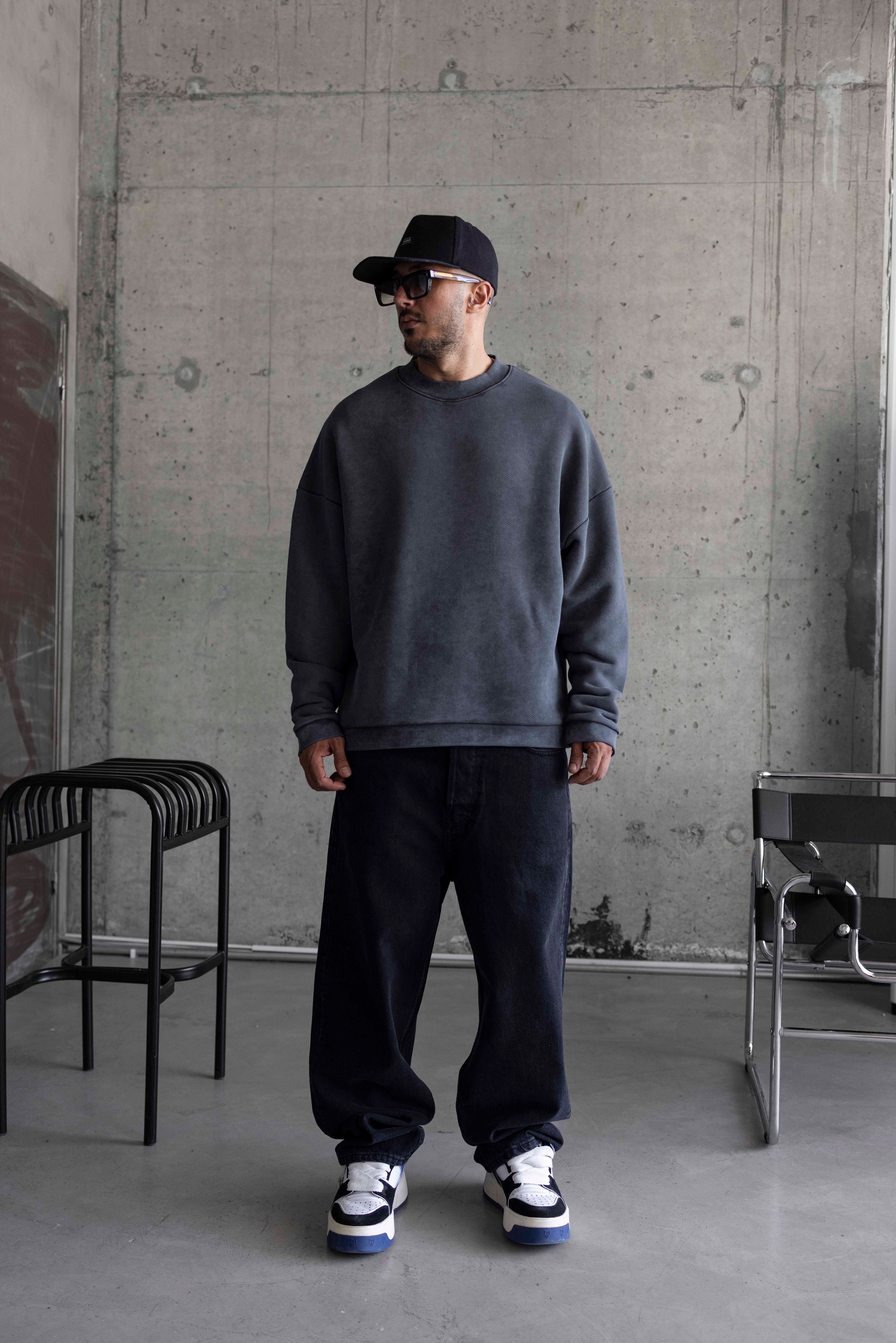 Yıkamalı Oversize Basic Sweatshirt - ANTRA
