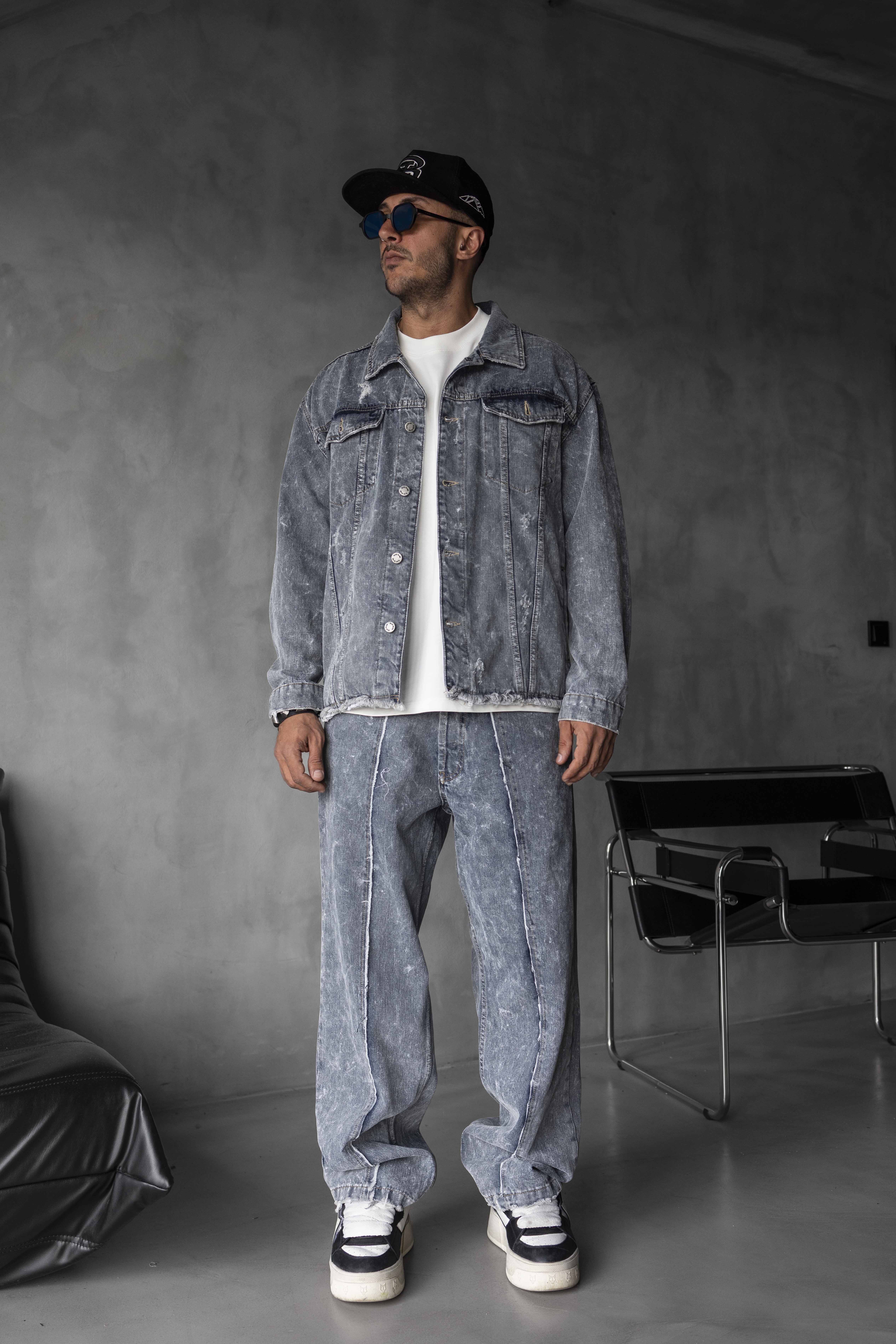 Washed Distressed Denim Jacket