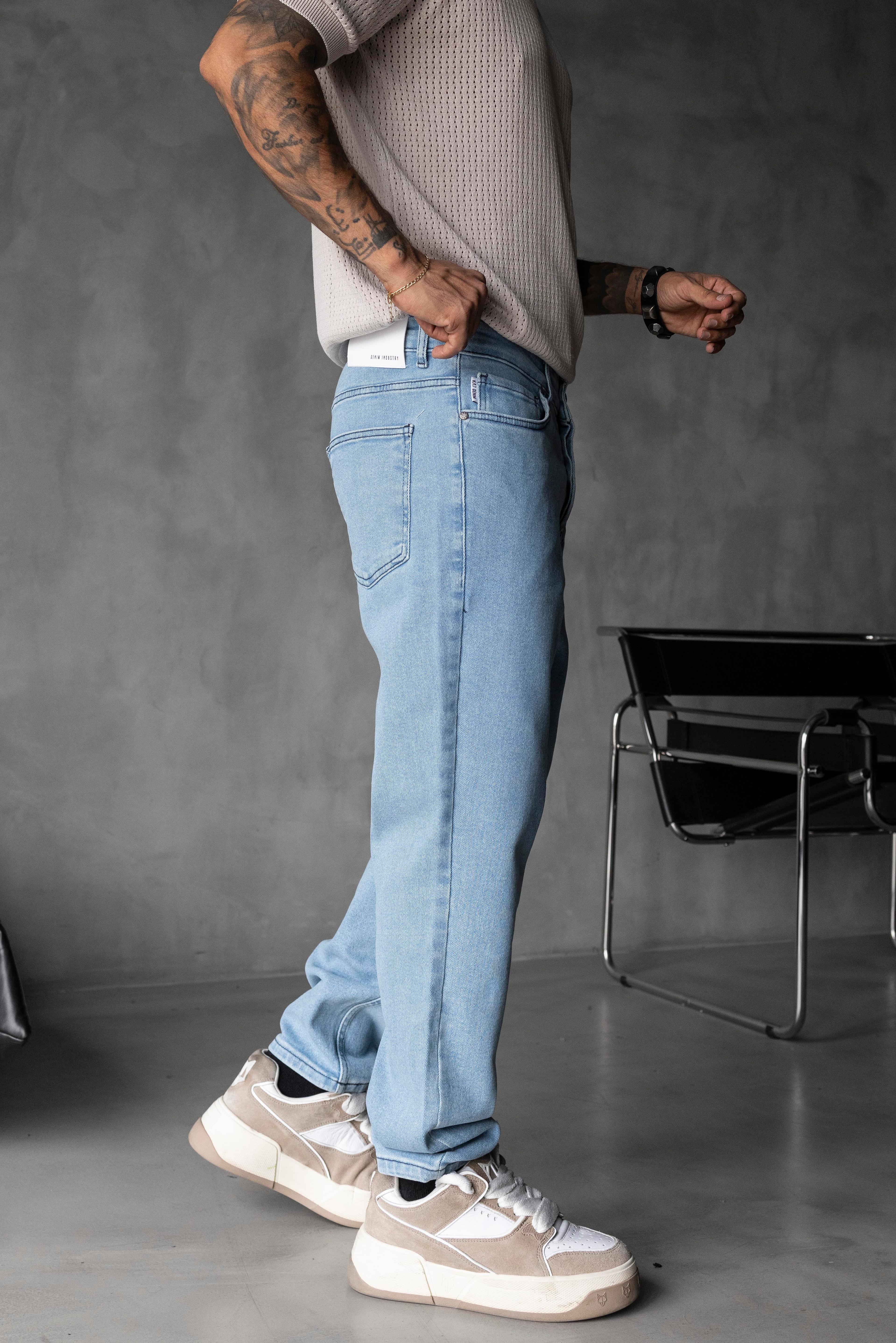 Loose Fit Açık Mavi Denim Jean