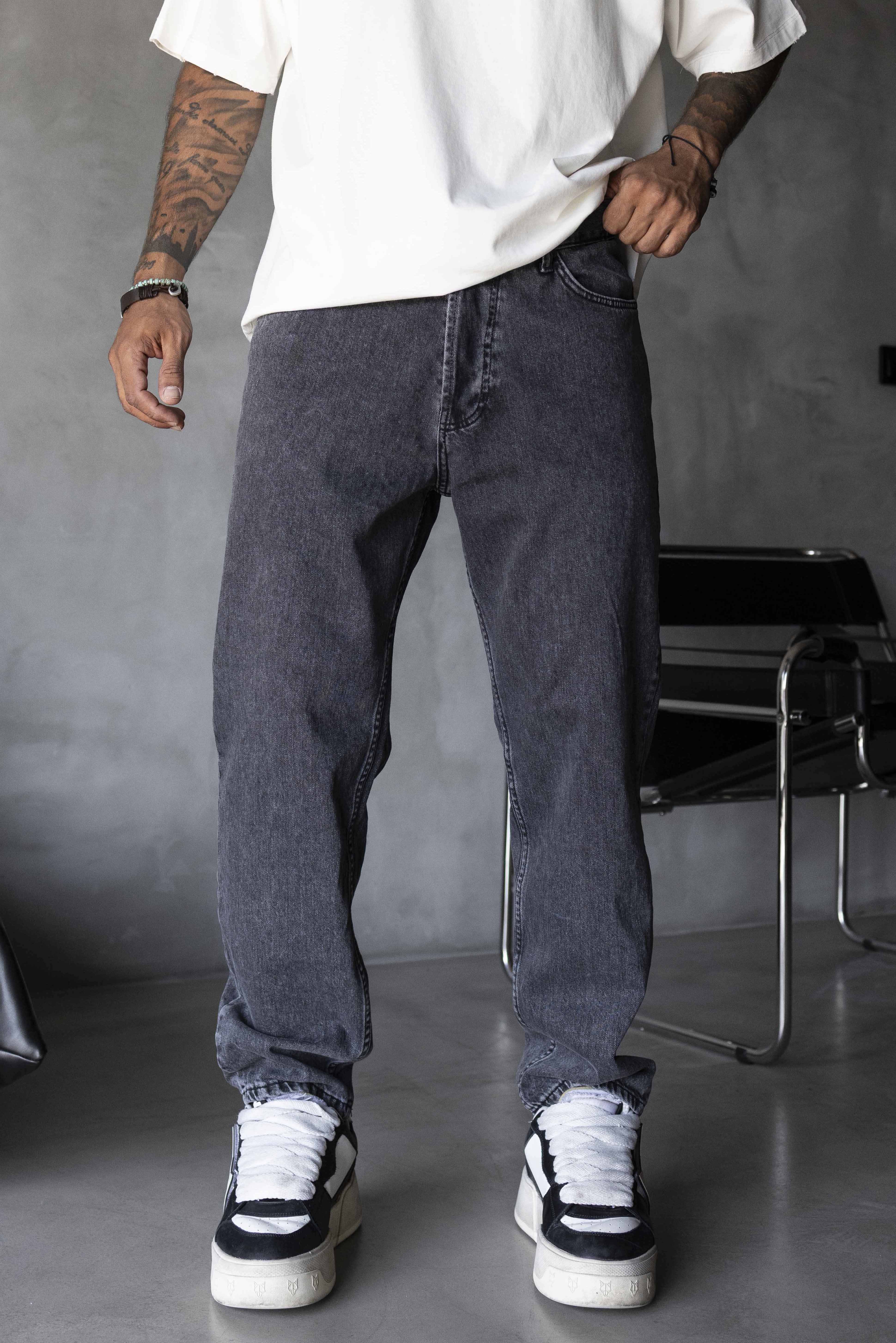 Vintage Black Straight Denim Jeans