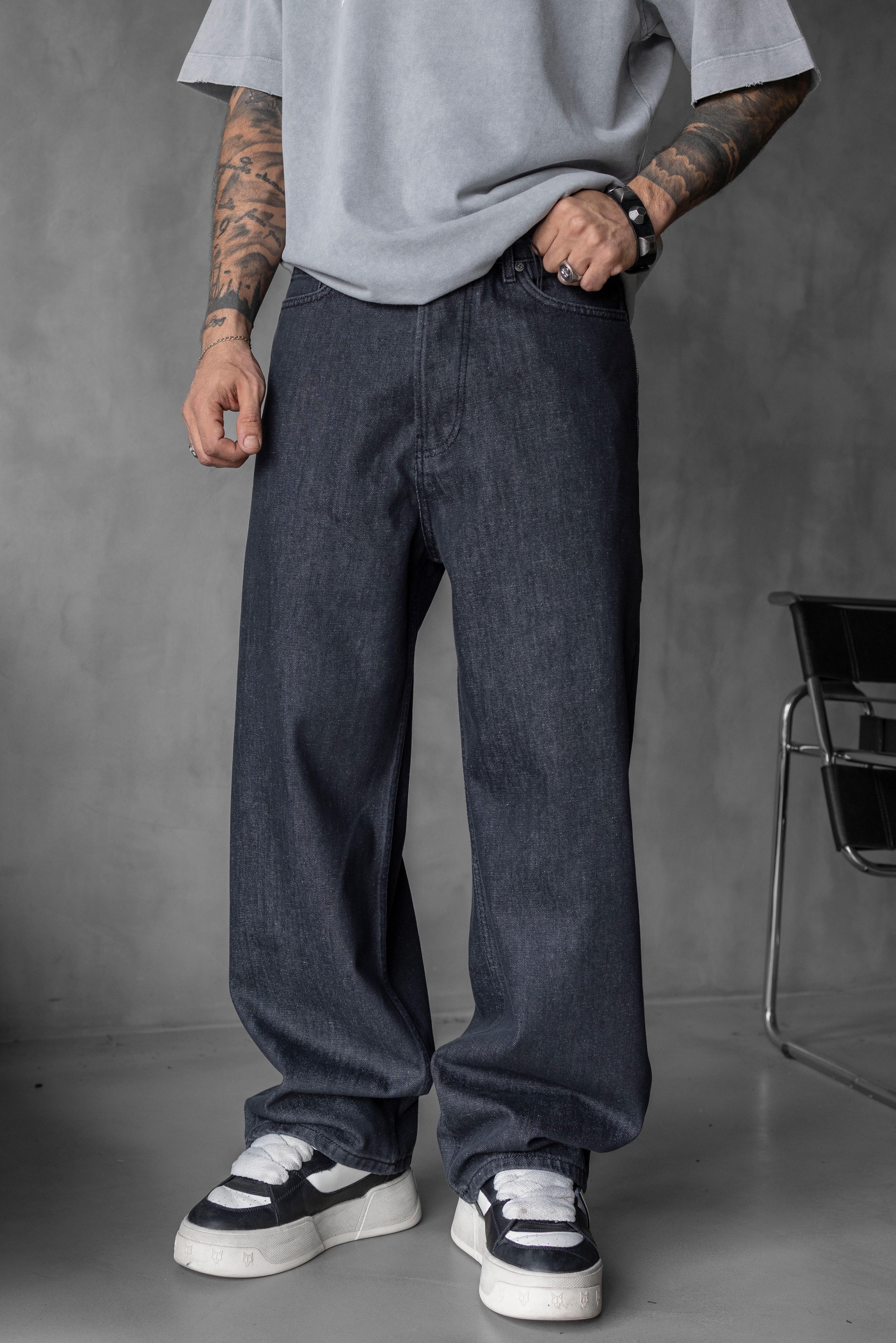 Relaxed Baggy Jean Siyah Pantolon