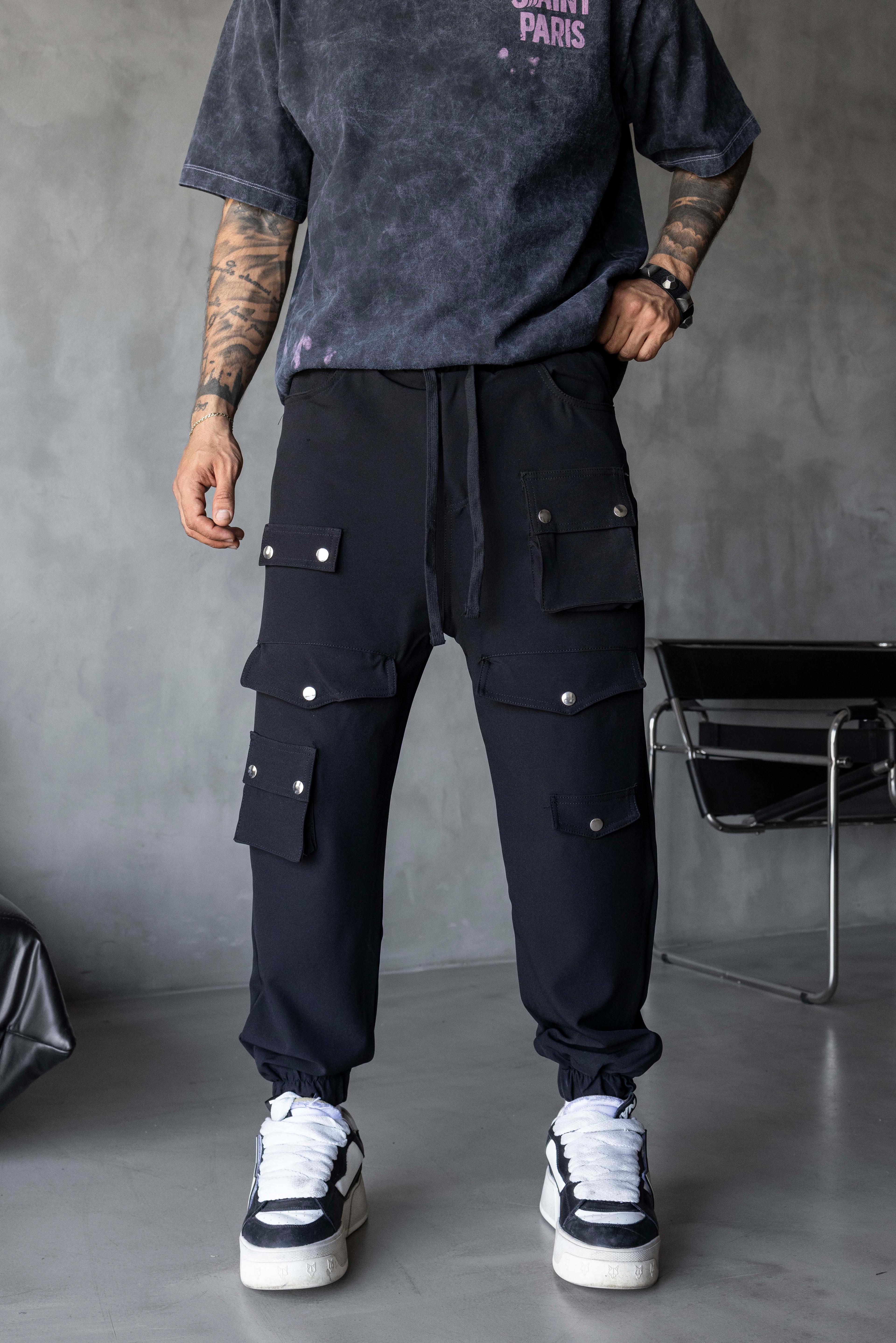 Çıtçıt Detaylı Çok Cepli Kargo Jogger Pantolon