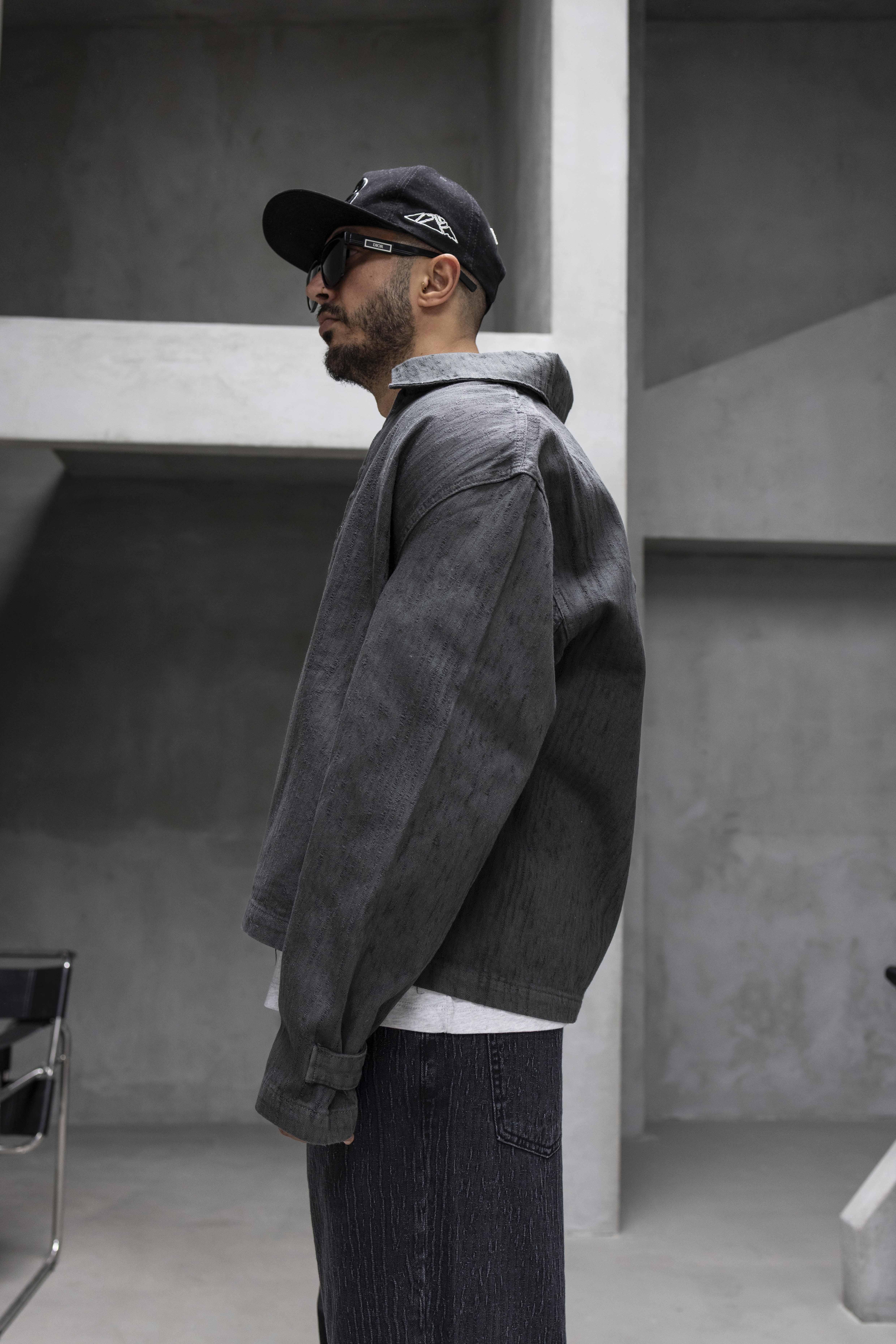 Petrol Textured Zip Jacket