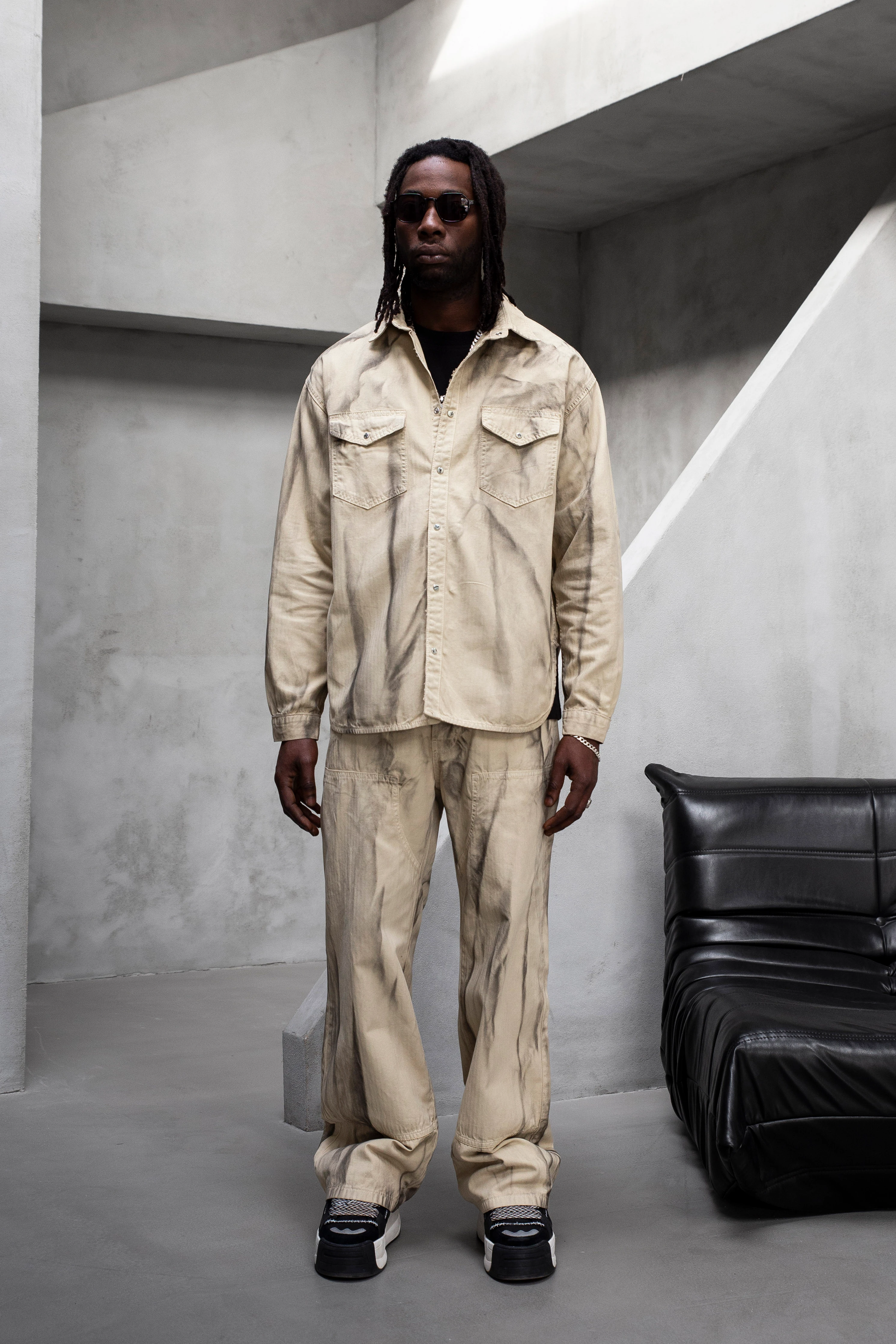 Oversized Washed Denim Shacket