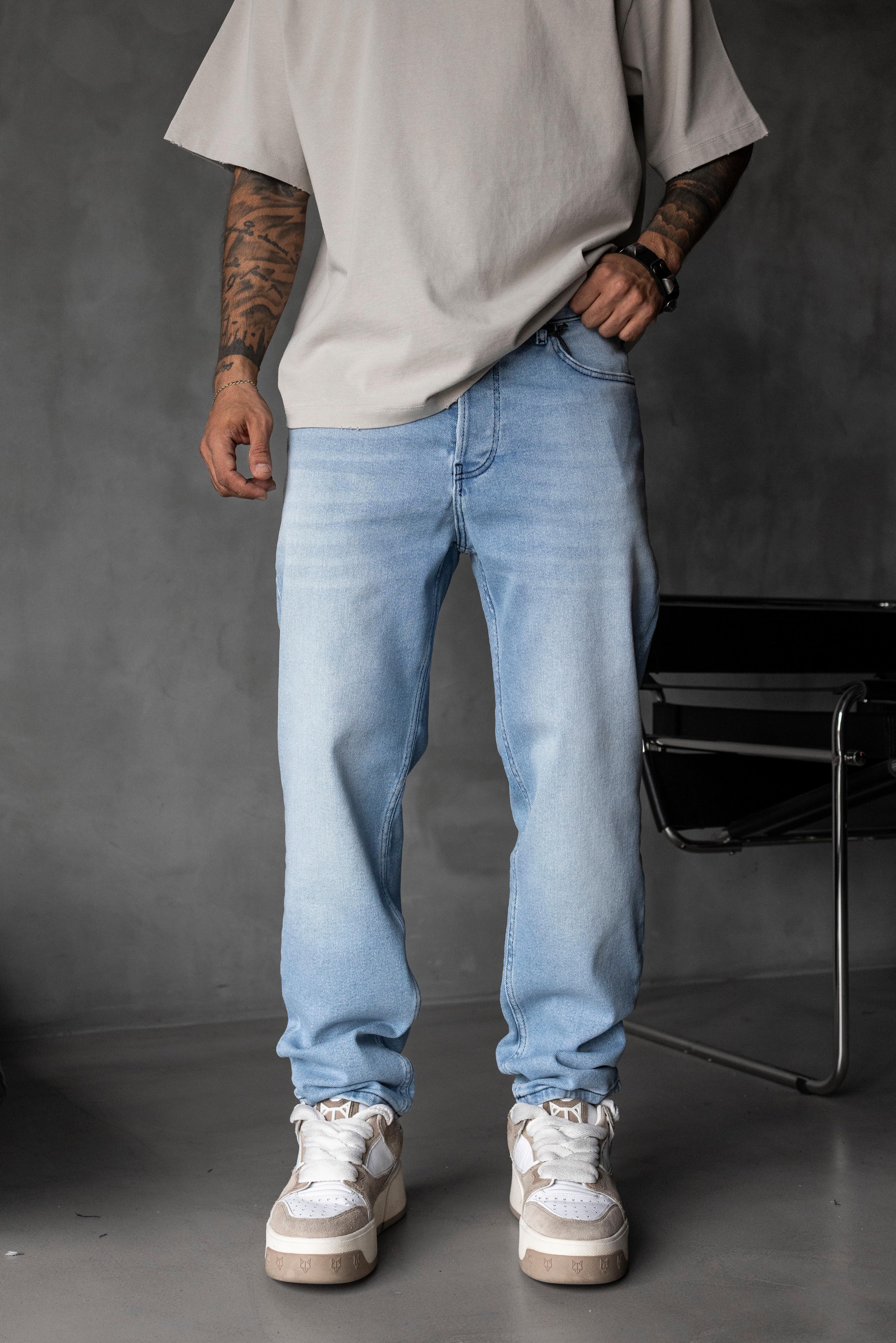 Loose Fit Açık Mavi Denim Jean