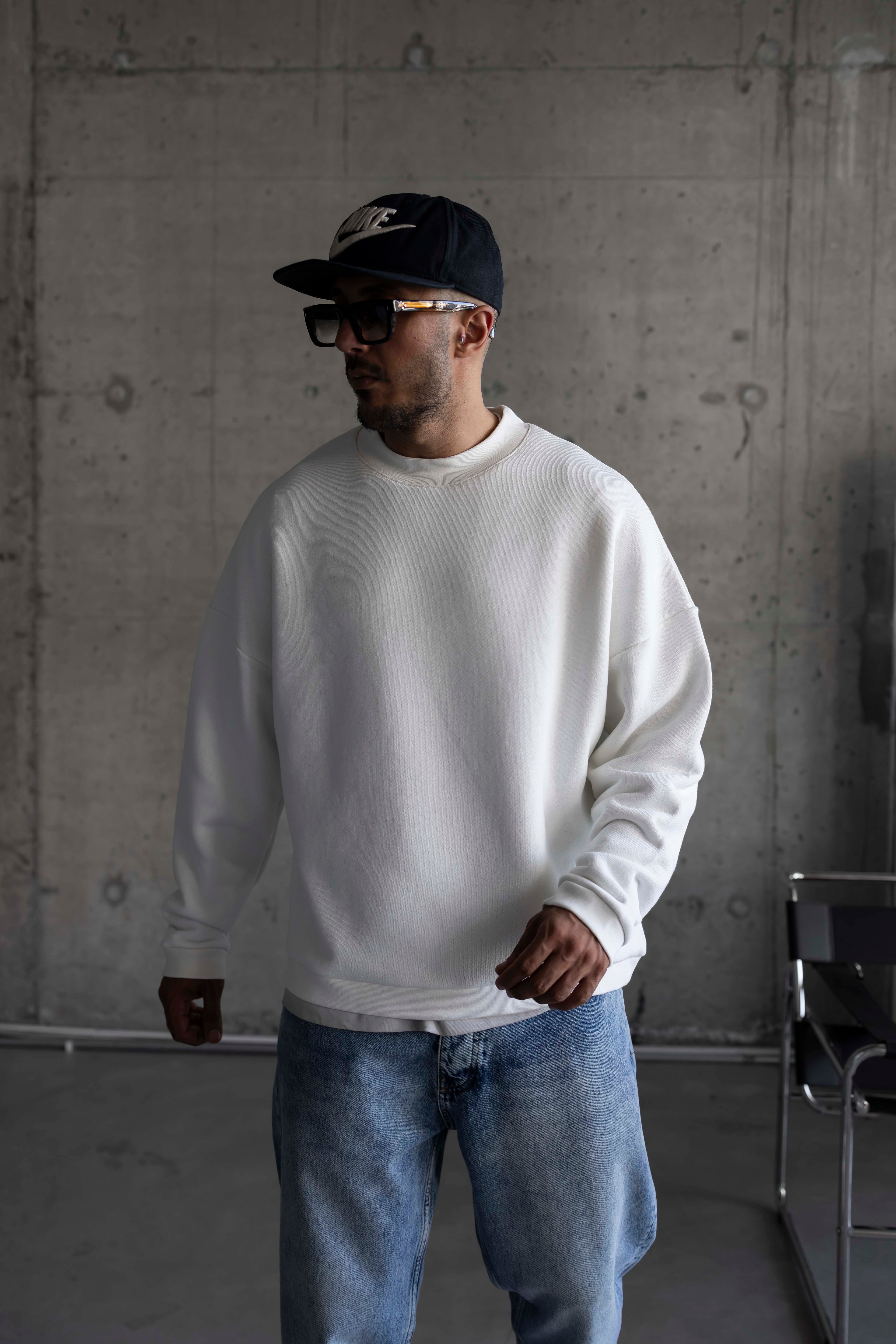 Yıkamalı Oversize Basic Sweatshirt