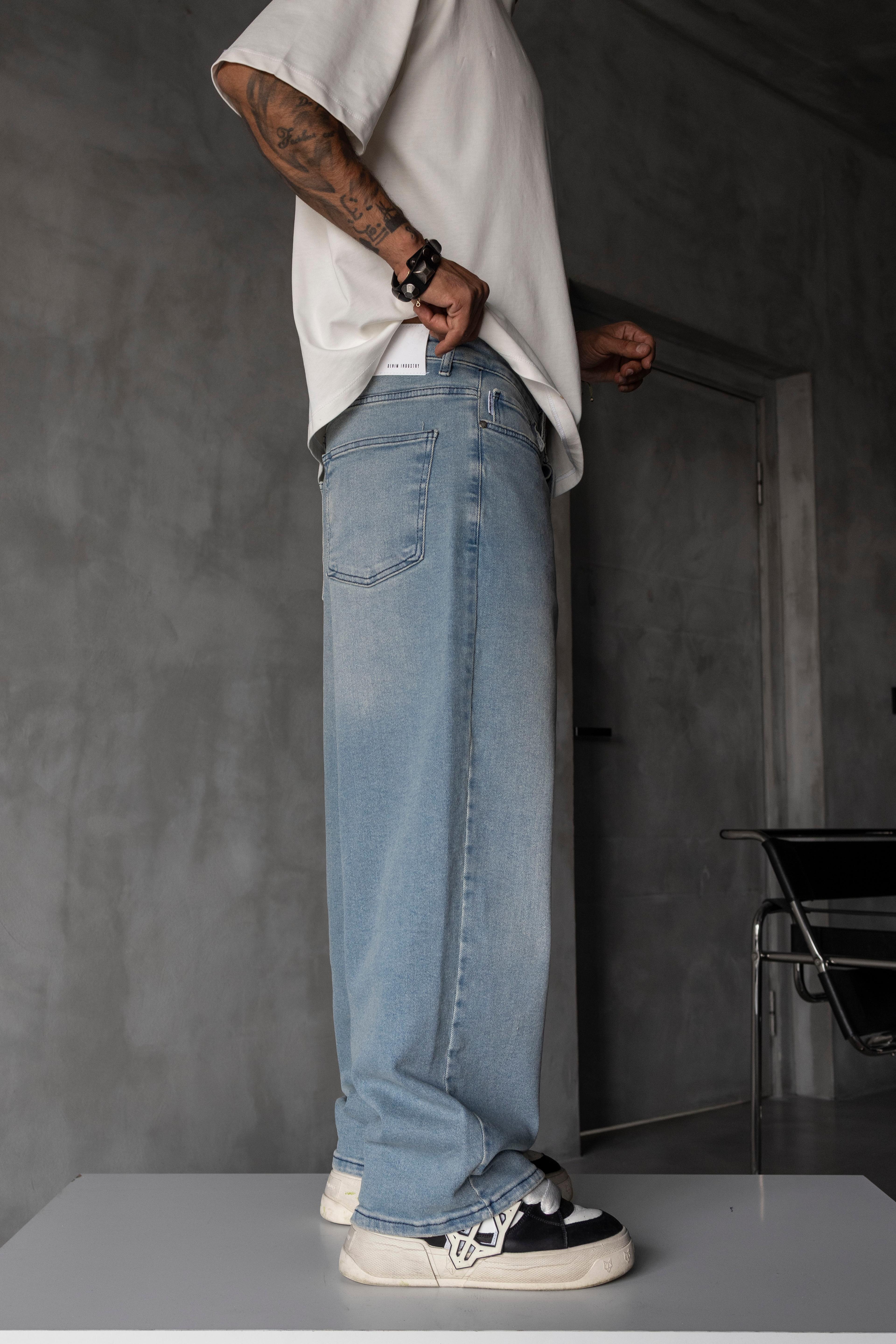 Relaxed Baggy Jean Koyu Mavi Pantolon